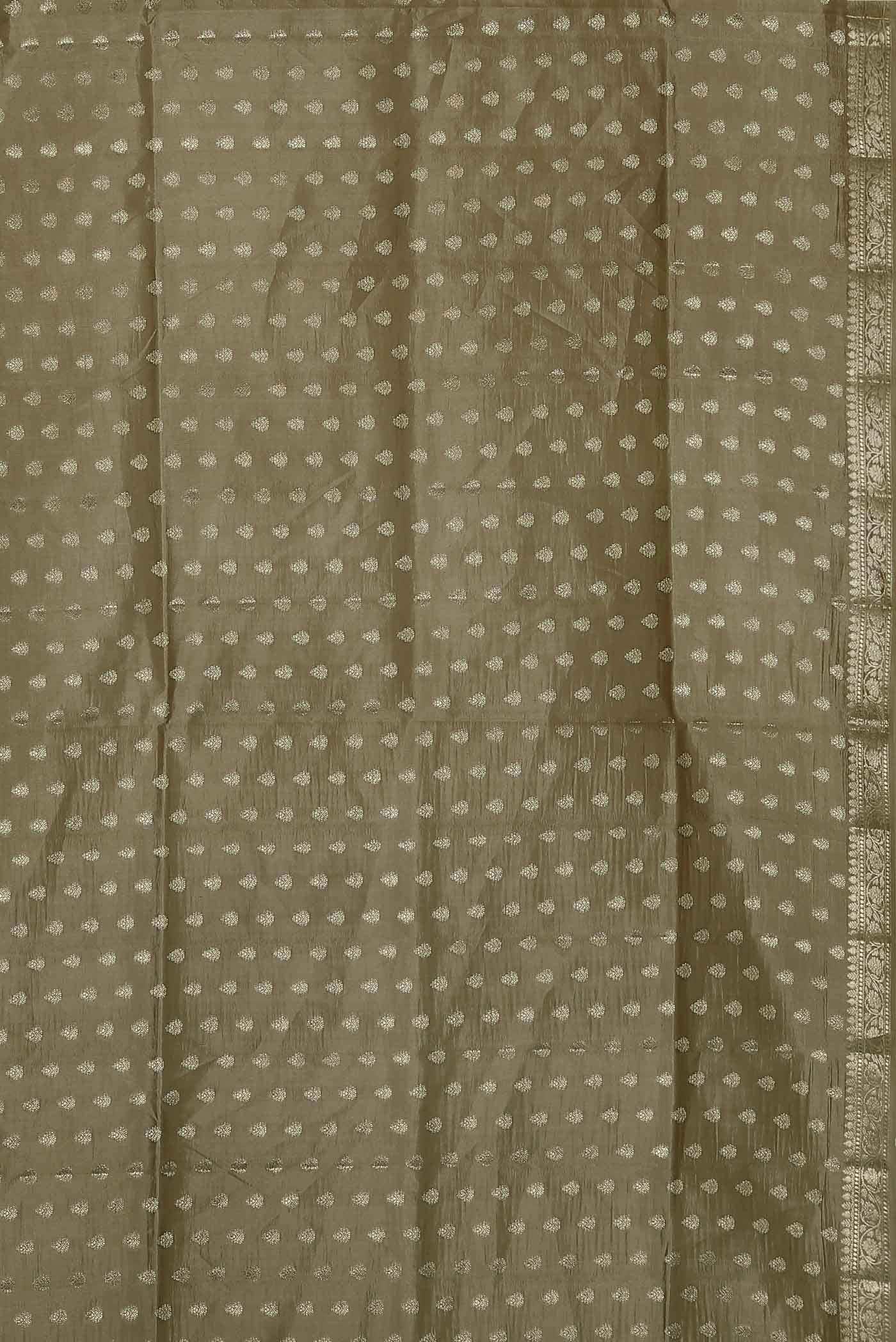 Dark Beige Banarasi Raw Silk Saree