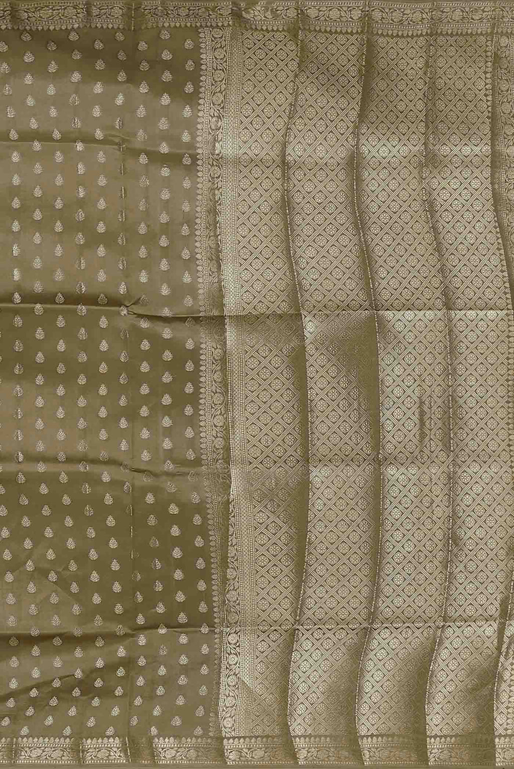 Dark Beige Banarasi Raw Silk Saree