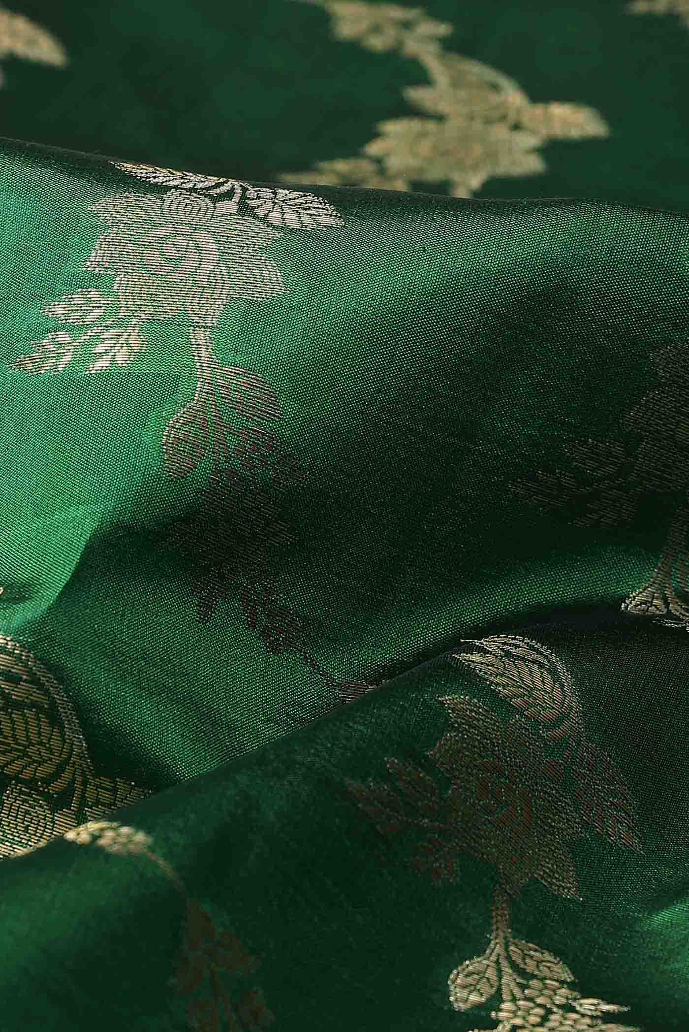 Green Banarasi Raw Silk Saree