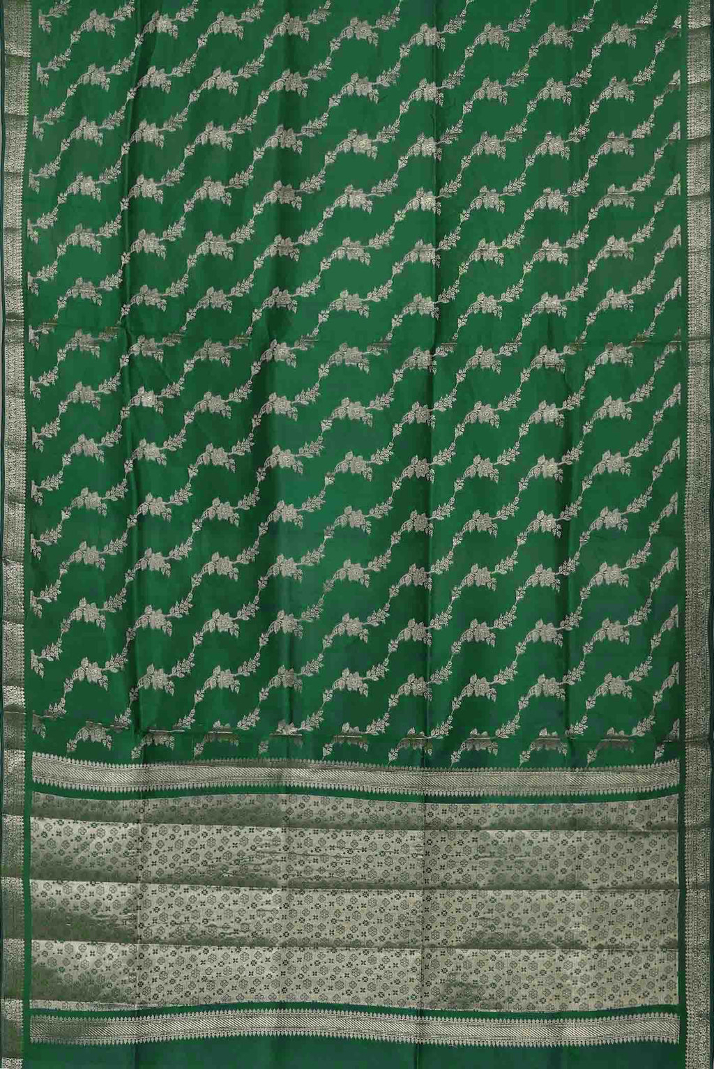Green Banarasi Raw Silk Saree