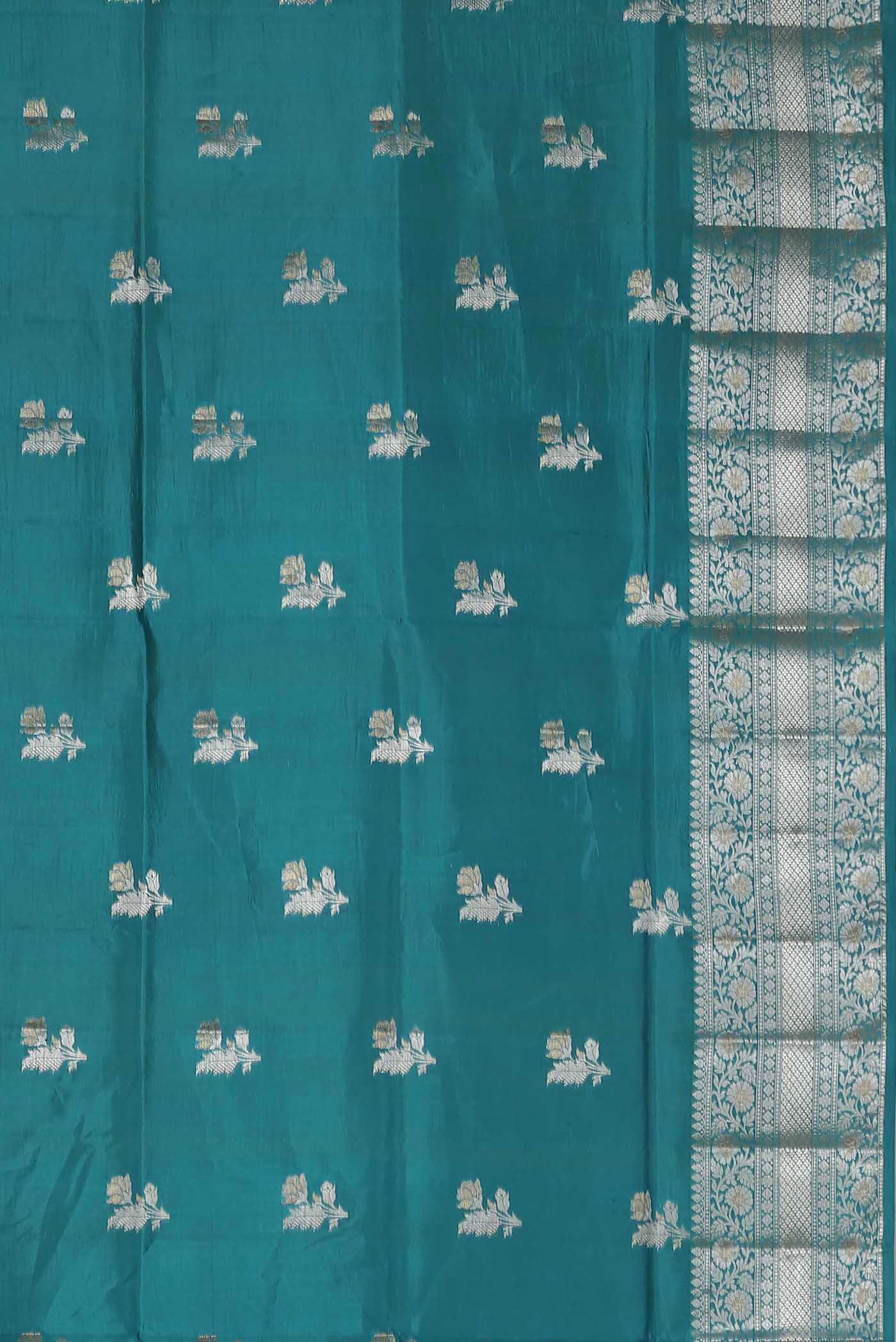 Blue Banarasi Raw Silk Saree