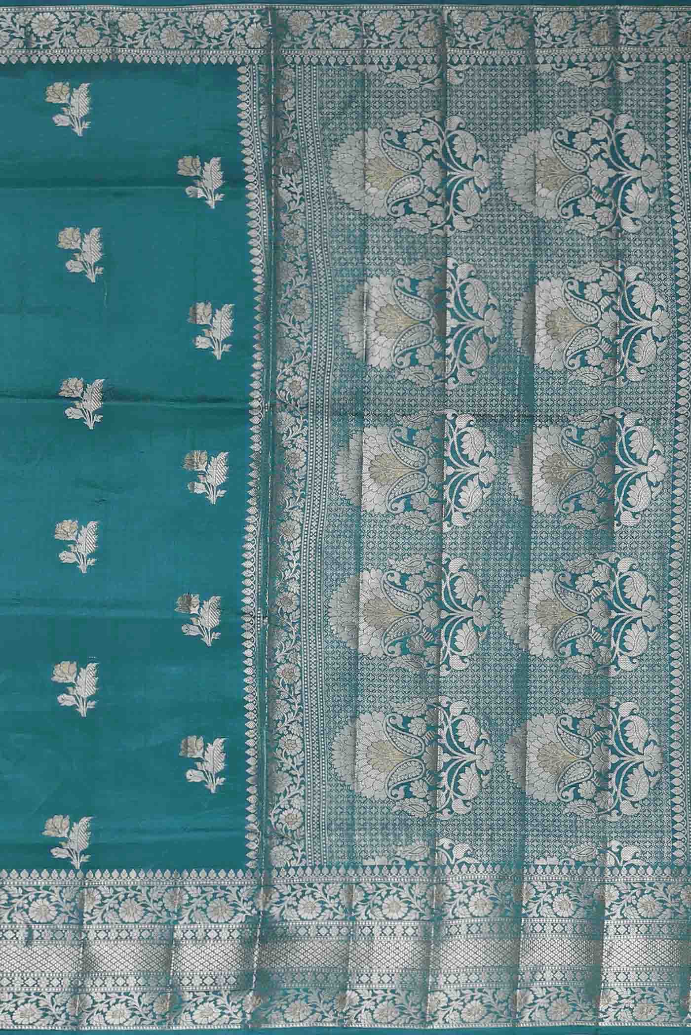 Blue Banarasi Raw Silk Saree