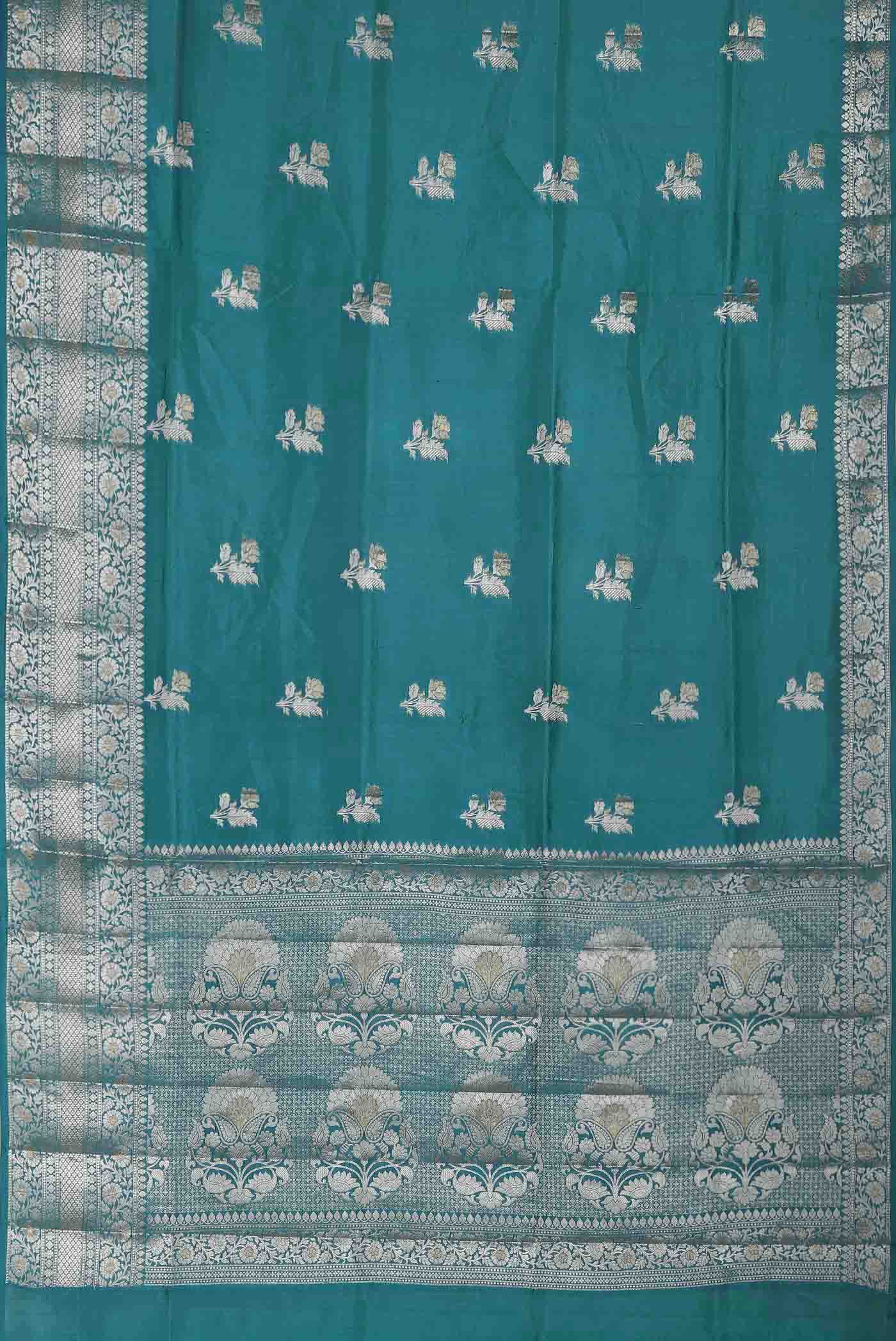 Blue Banarasi Raw Silk Saree