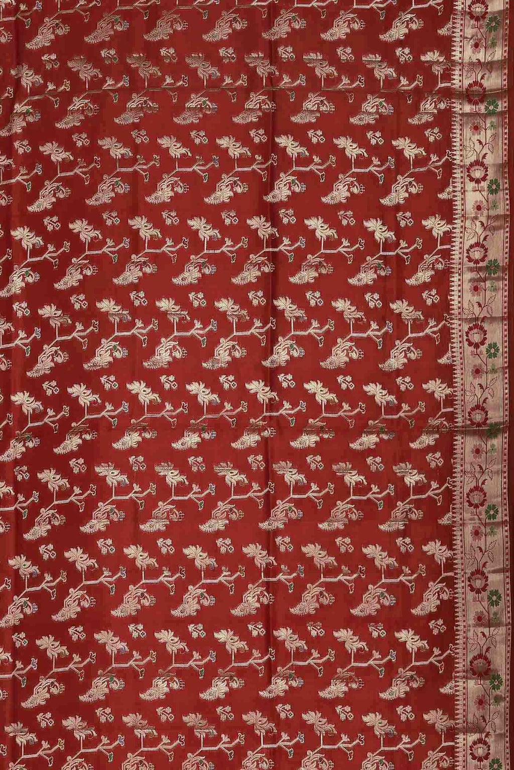 Red Banarasi Raw Silk Saree