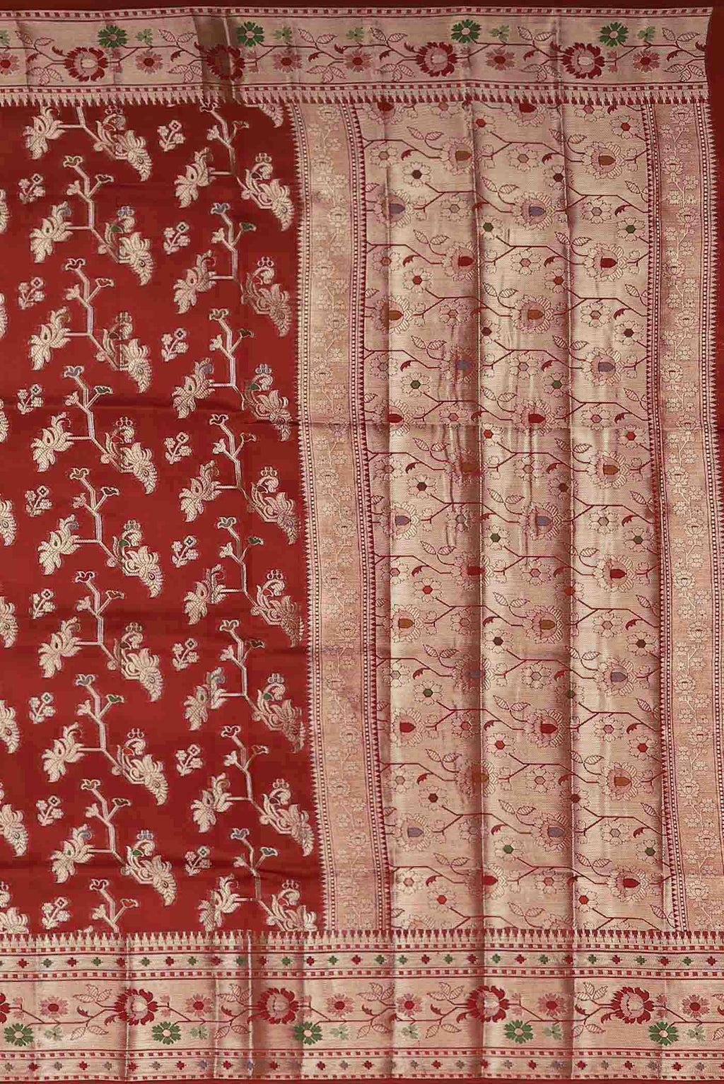 Red Banarasi Raw Silk Saree