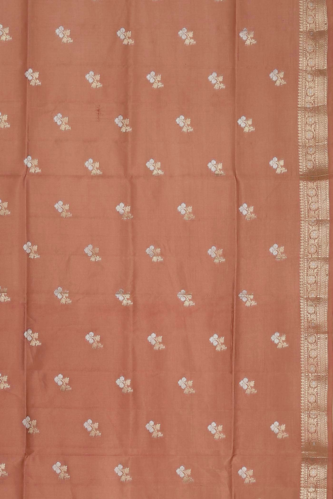 Peach Banarasi Raw Silk Saree