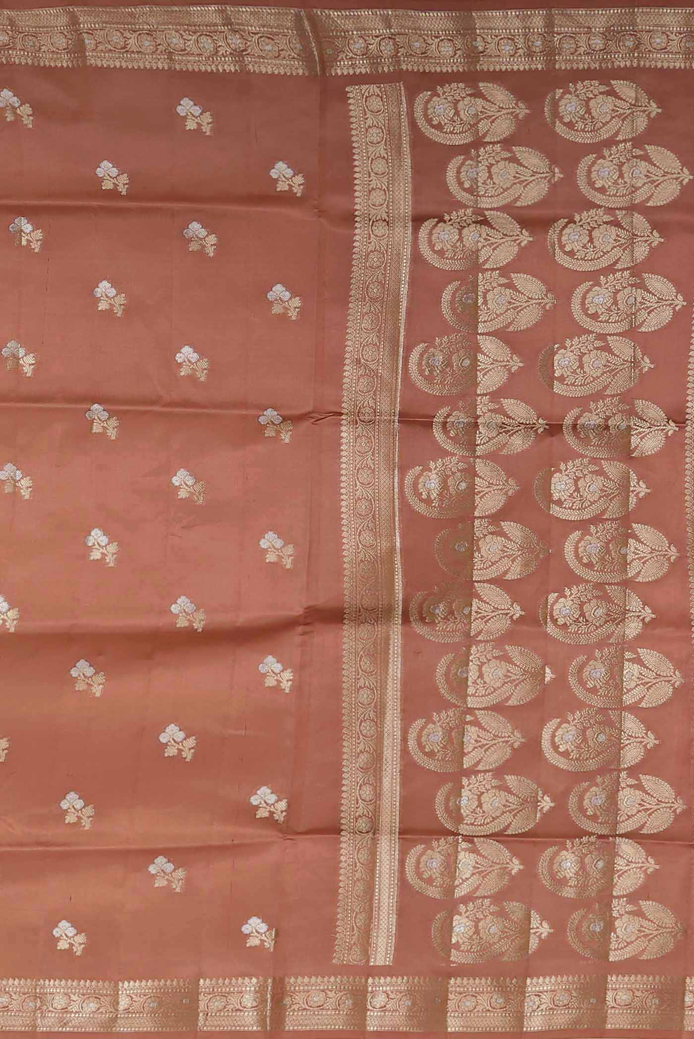 Peach Banarasi Raw Silk Saree