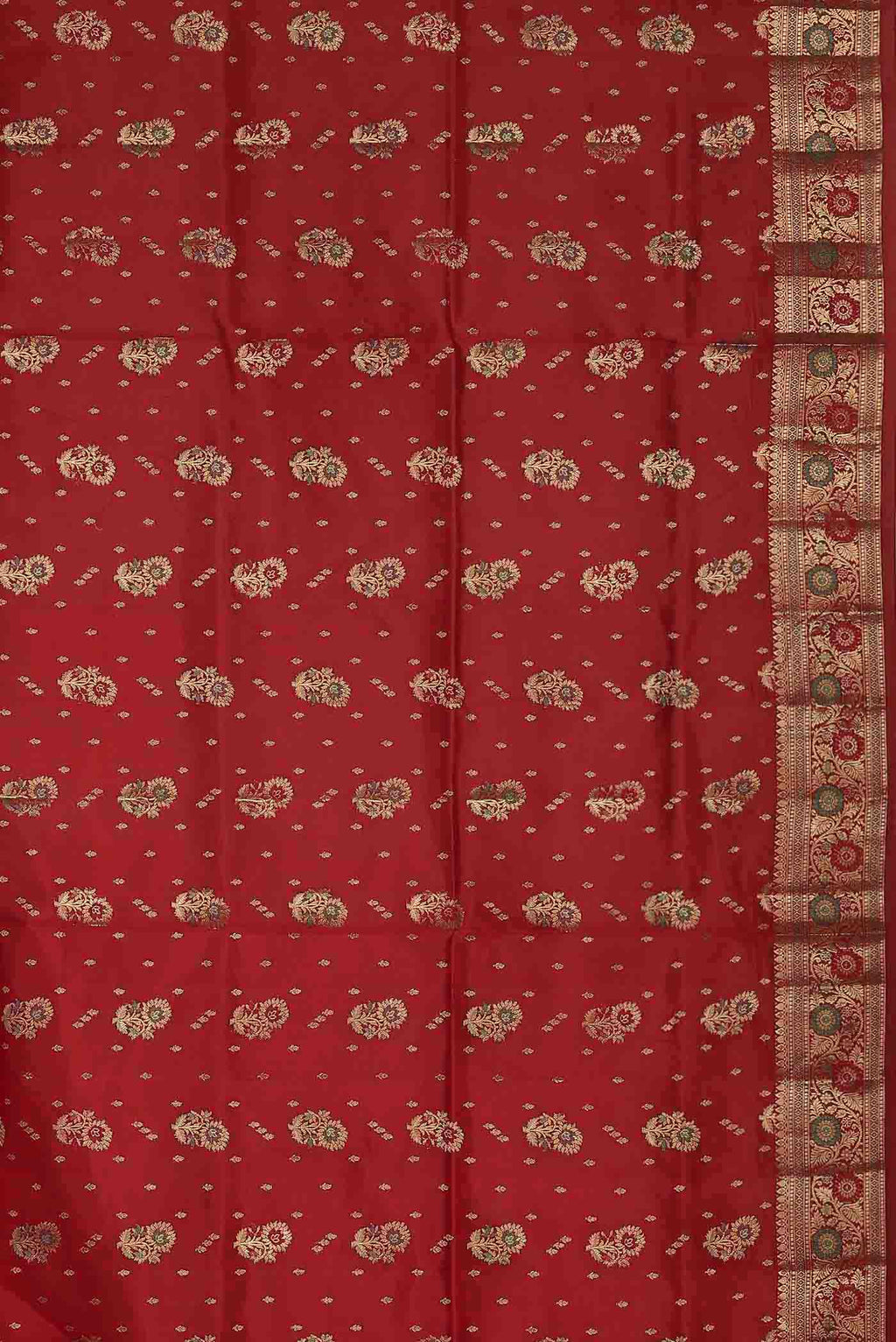Red Banarasi Raw Silk Saree
