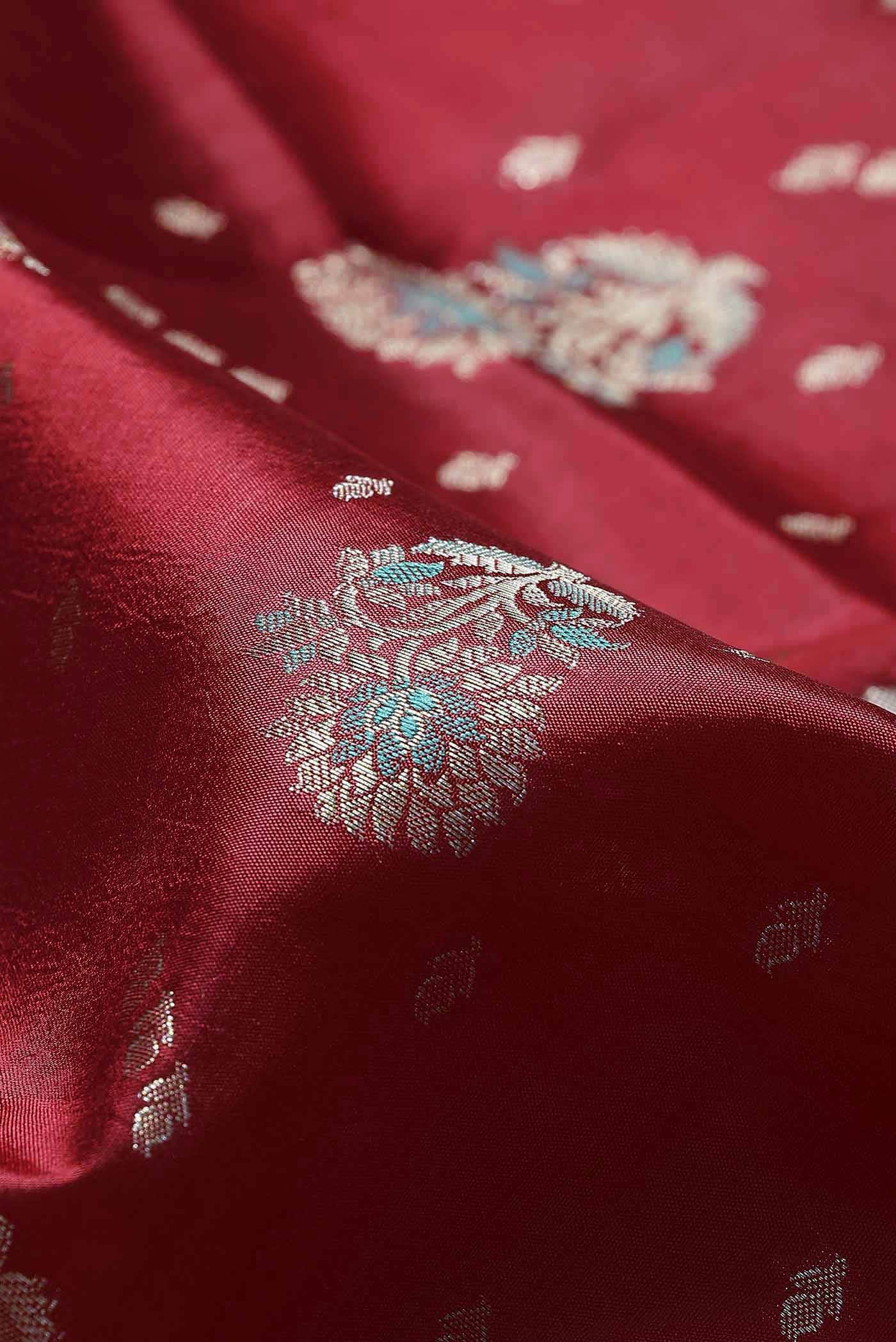 Red Banarasi Raw Silk Saree