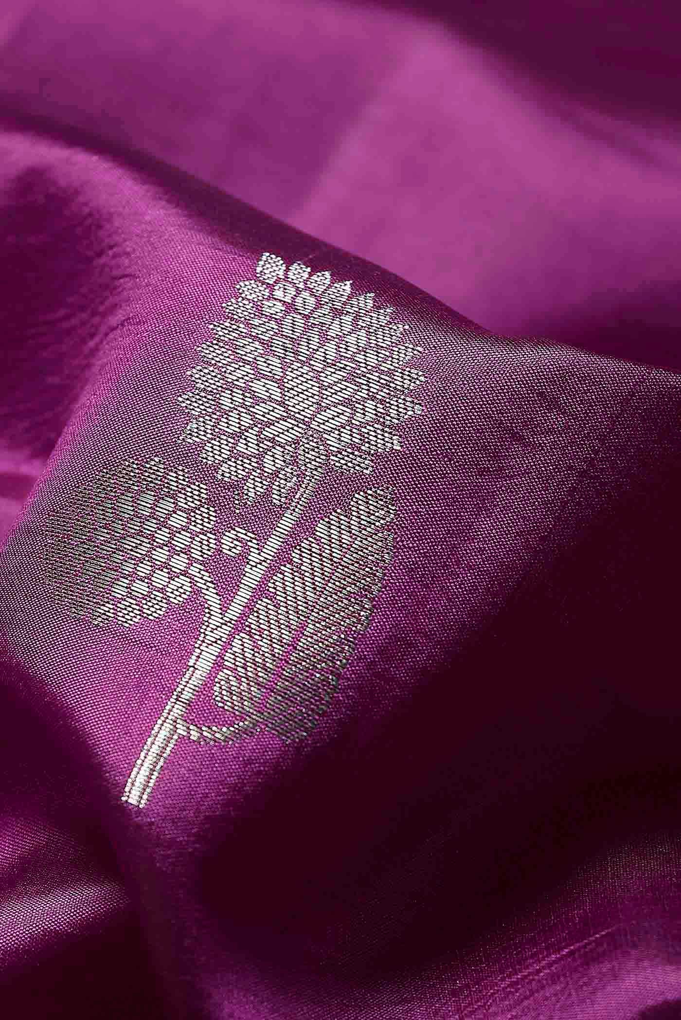 Purple Banarasi Raw Silk Saree