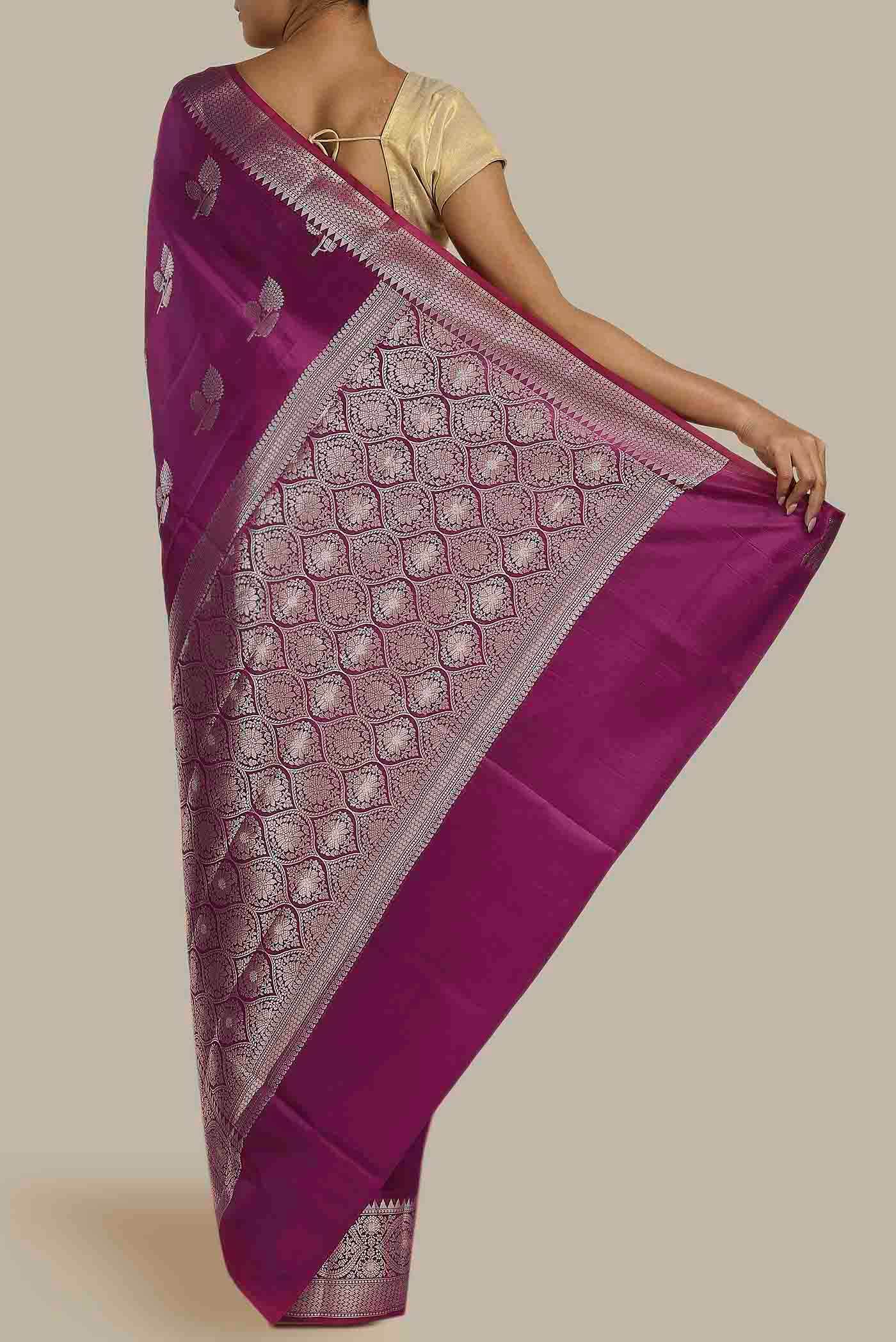 Purple Banarasi Raw Silk Saree