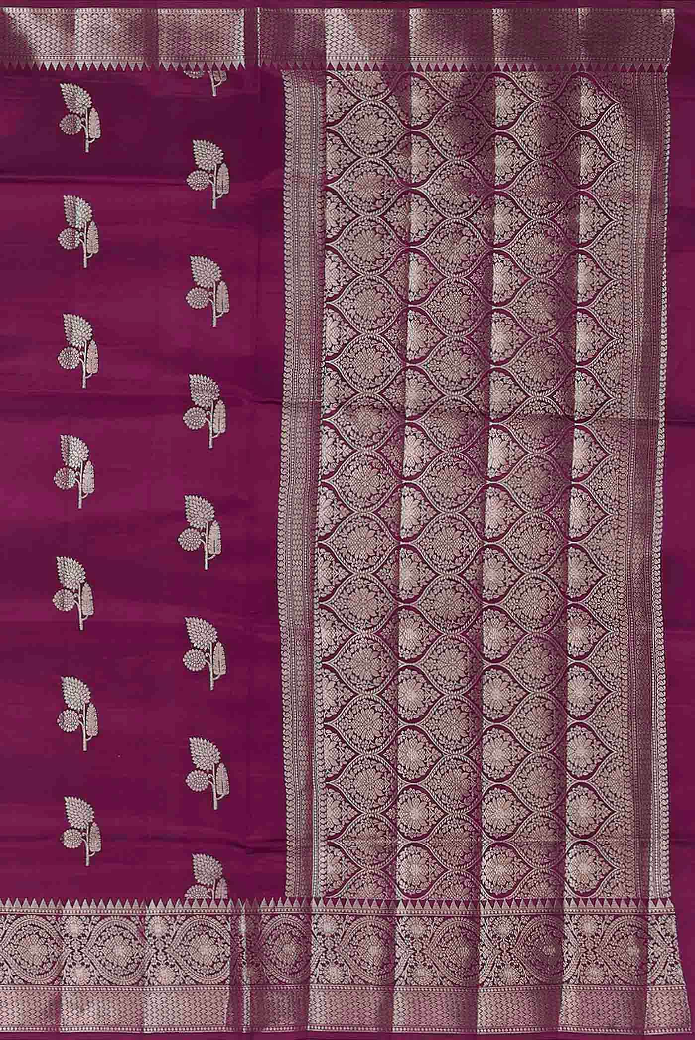 Purple Banarasi Raw Silk Saree