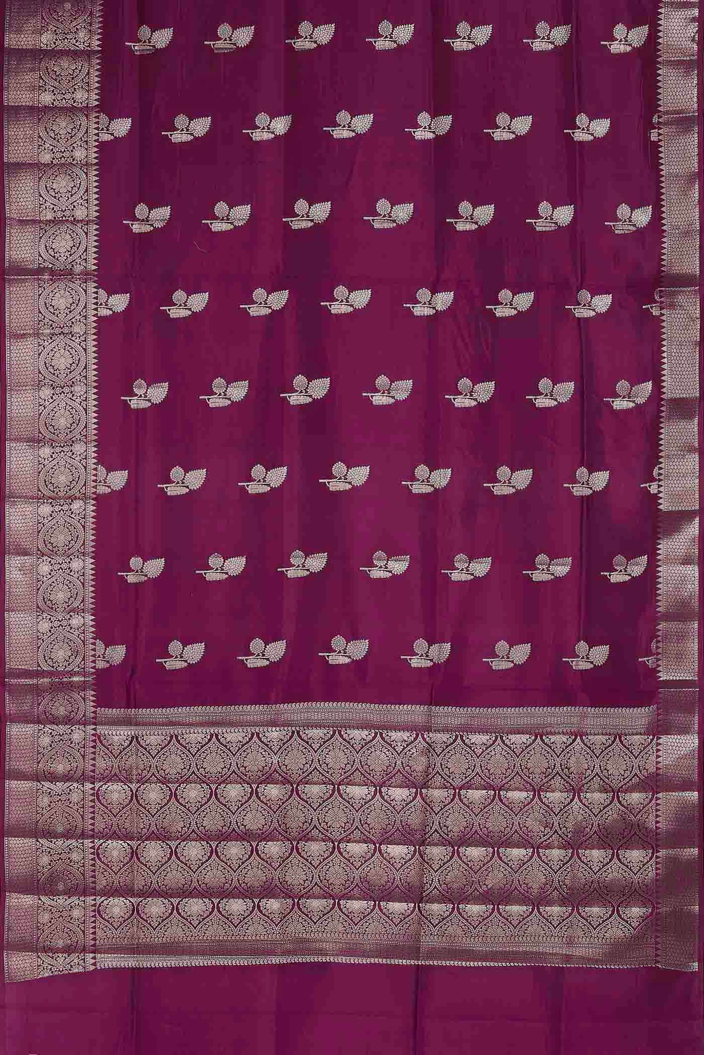 Purple Banarasi Raw Silk Saree