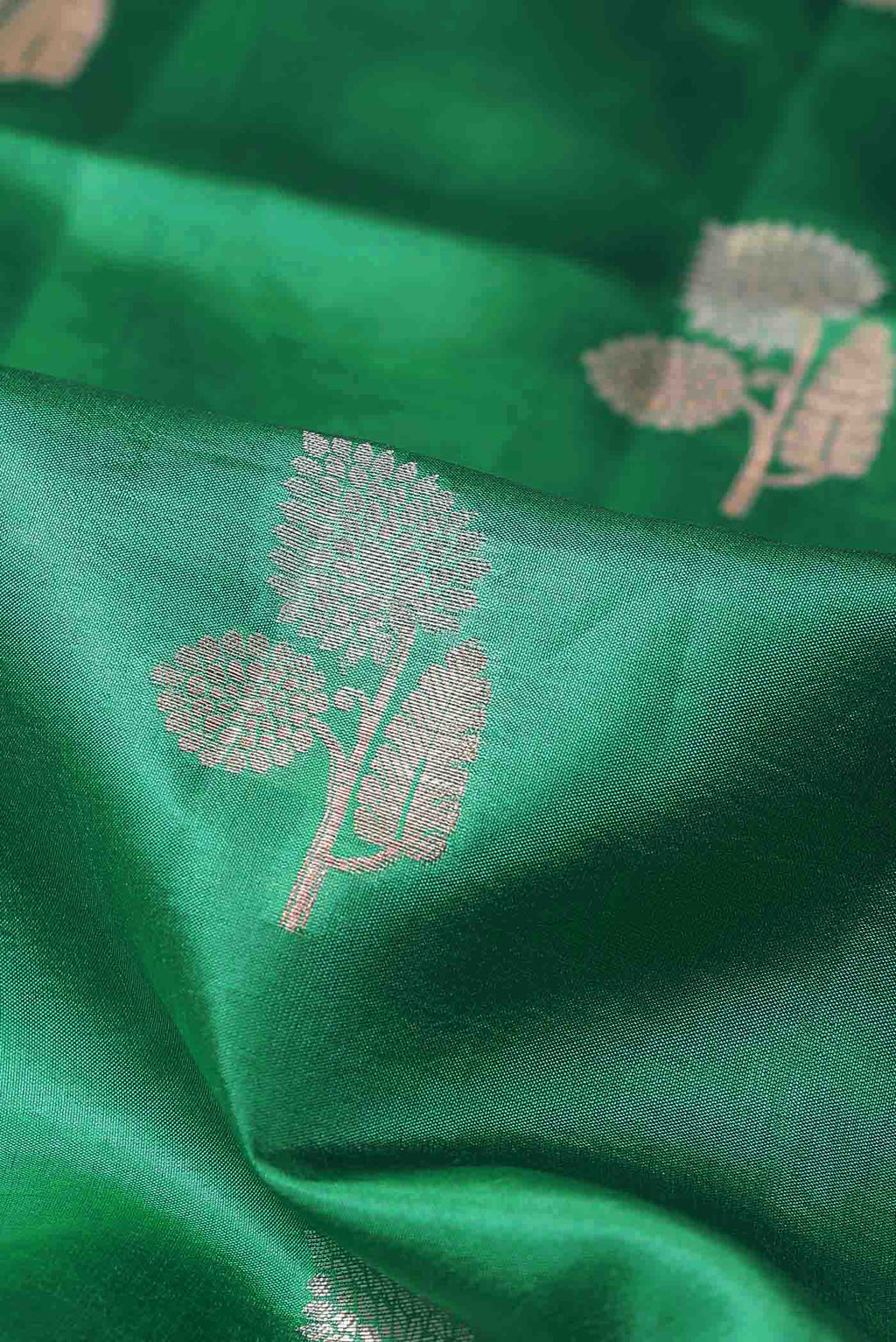 Green Banarasi Raw Silk Saree