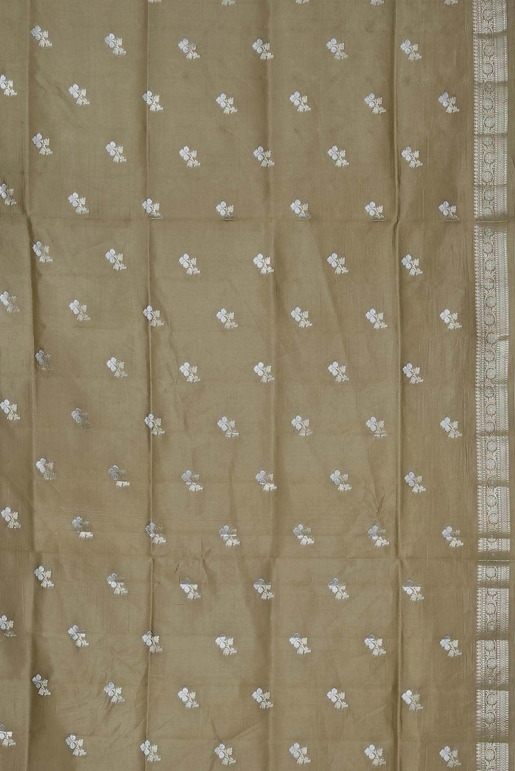 Beige Banarasi Raw Silk Saree