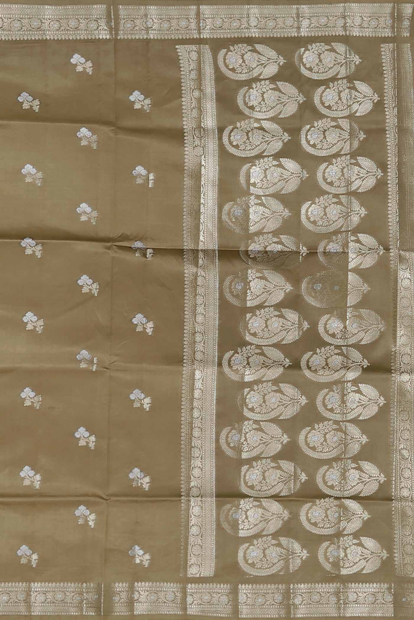 Beige Banarasi Raw Silk Saree