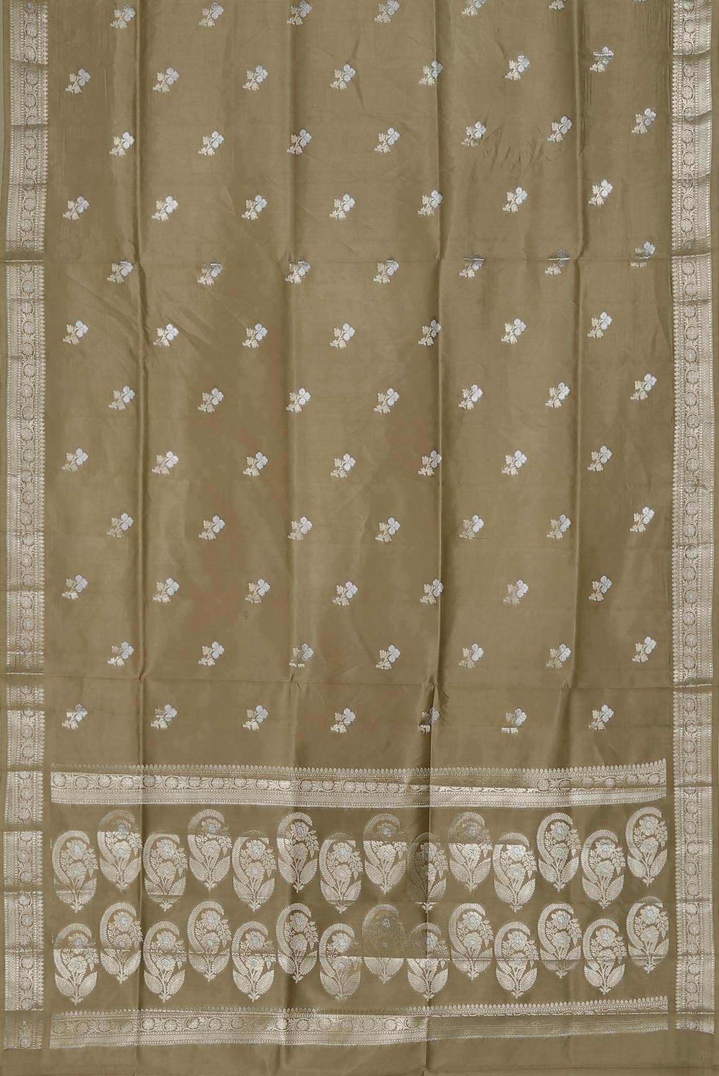 Beige Banarasi Raw Silk Saree