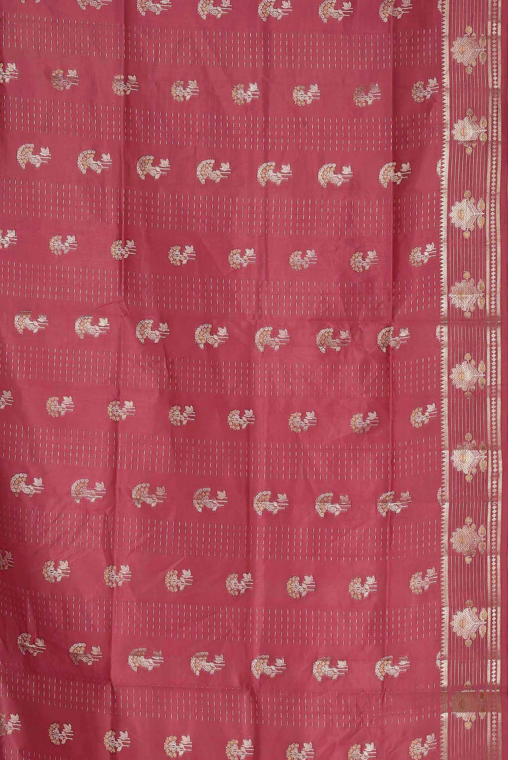 Coral Banarasi Raw Silk Saree