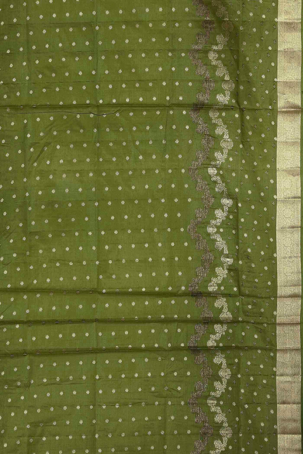 Green Banarasi Raw Silk Saree