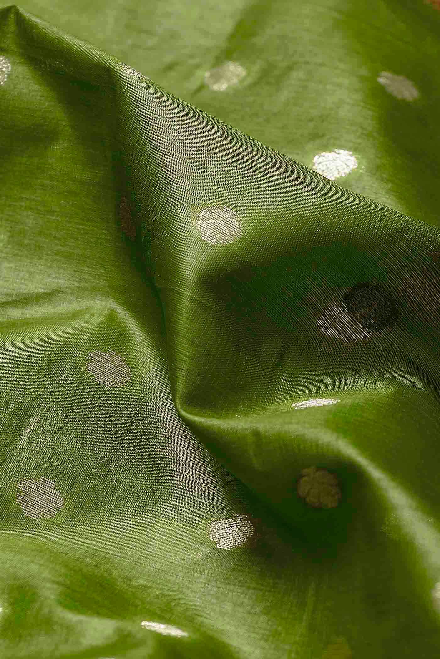 Green Banarasi Raw Silk Saree