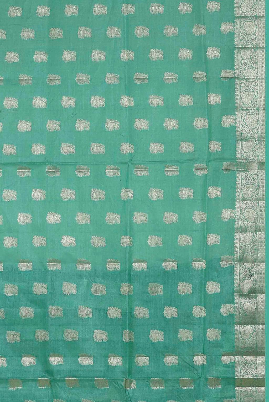 Green Banarasi Raw Silk Saree