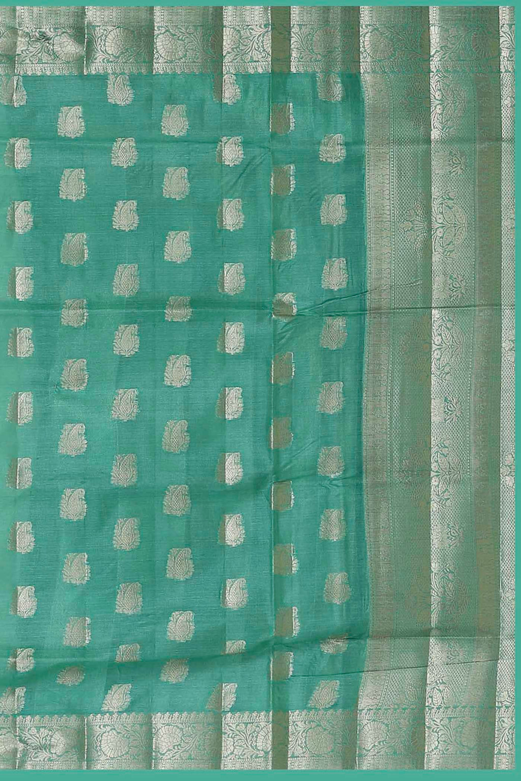 Green Banarasi Raw Silk Saree