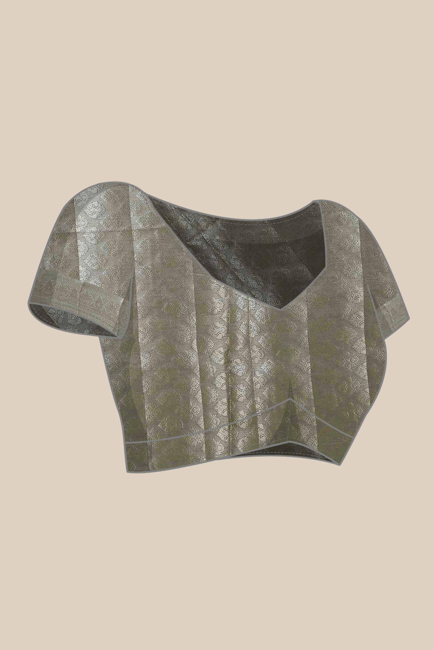Beige Banarasi Raw Silk Saree