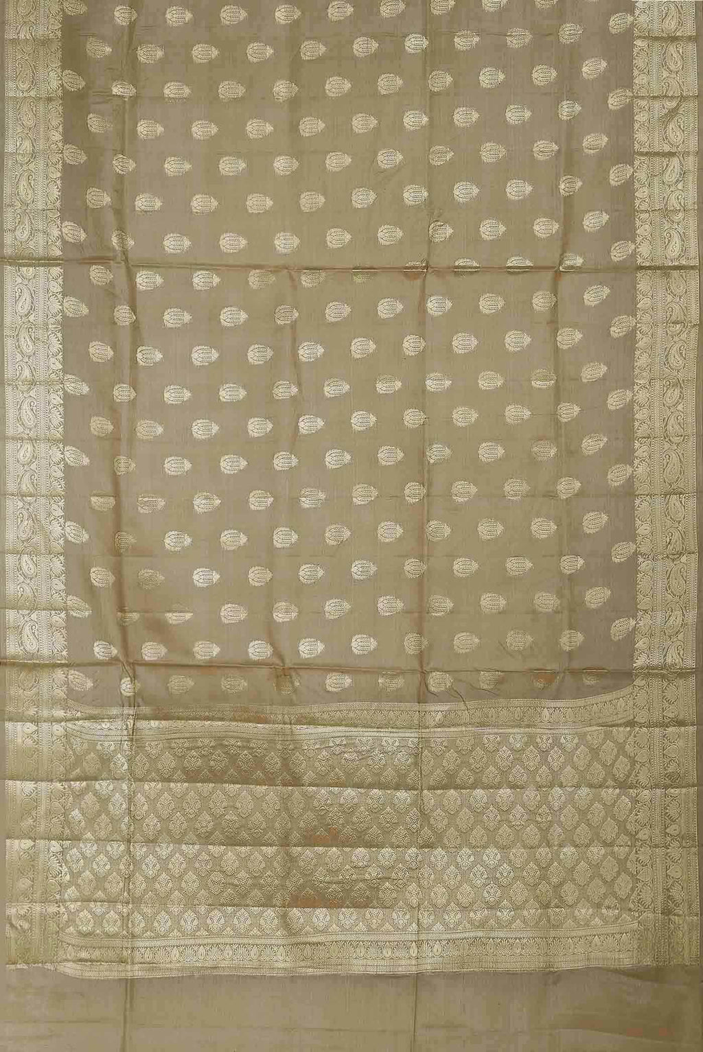 Beige Banarasi Raw Silk Saree