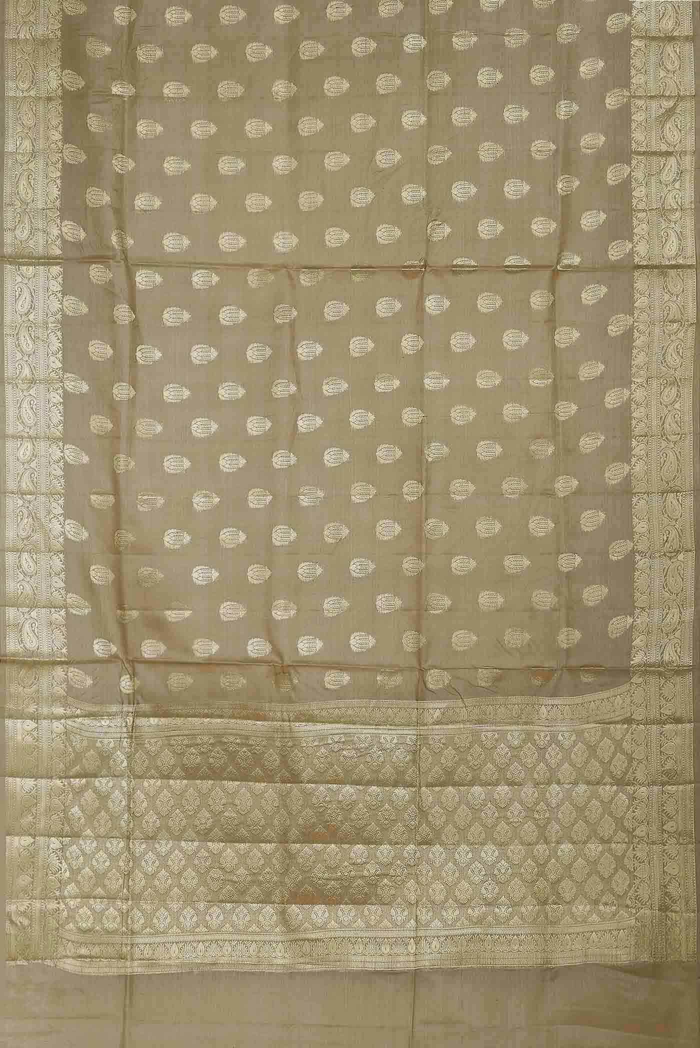 Beige Banarasi Raw Silk Saree