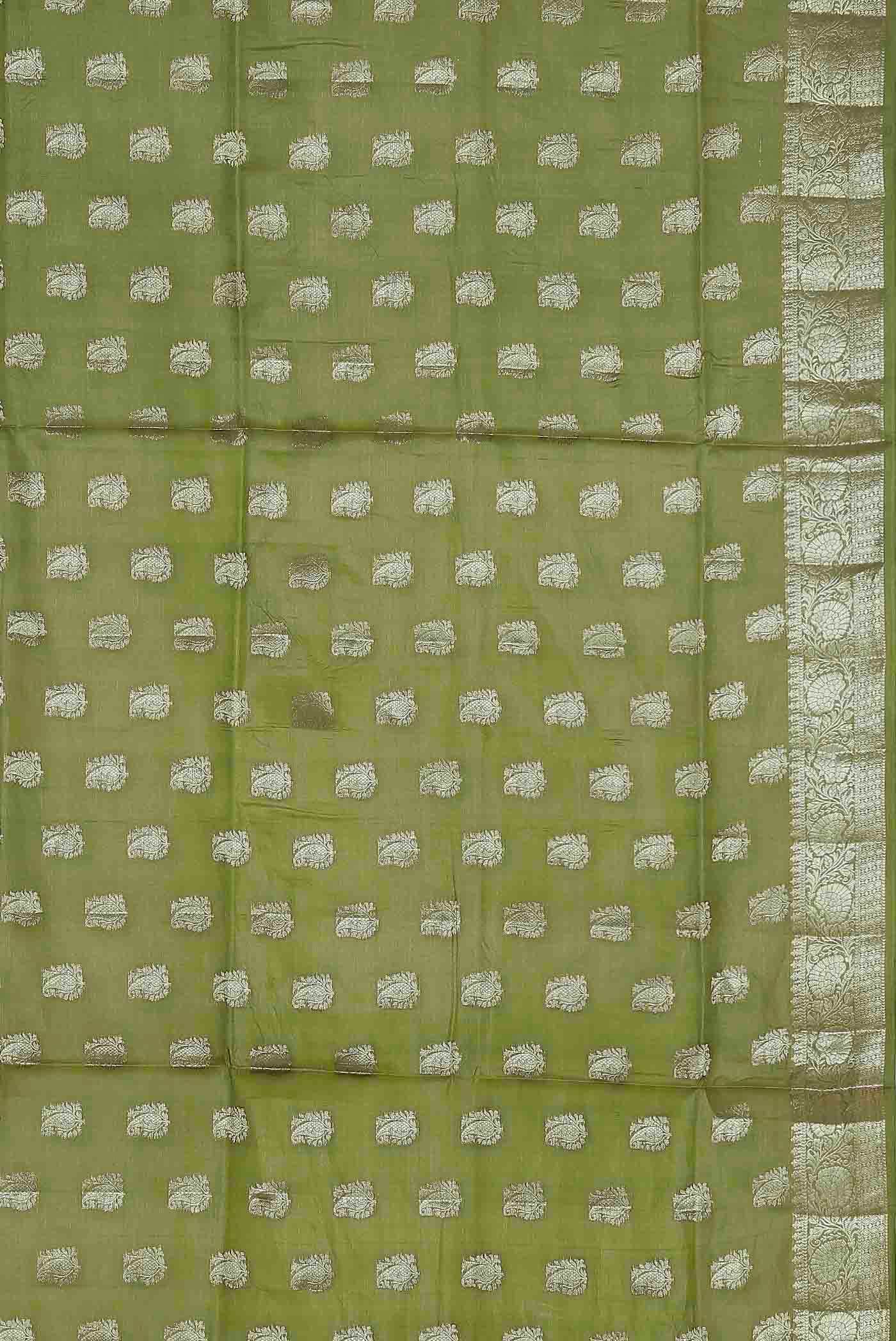 Green Banarasi Tussar Silk Saree