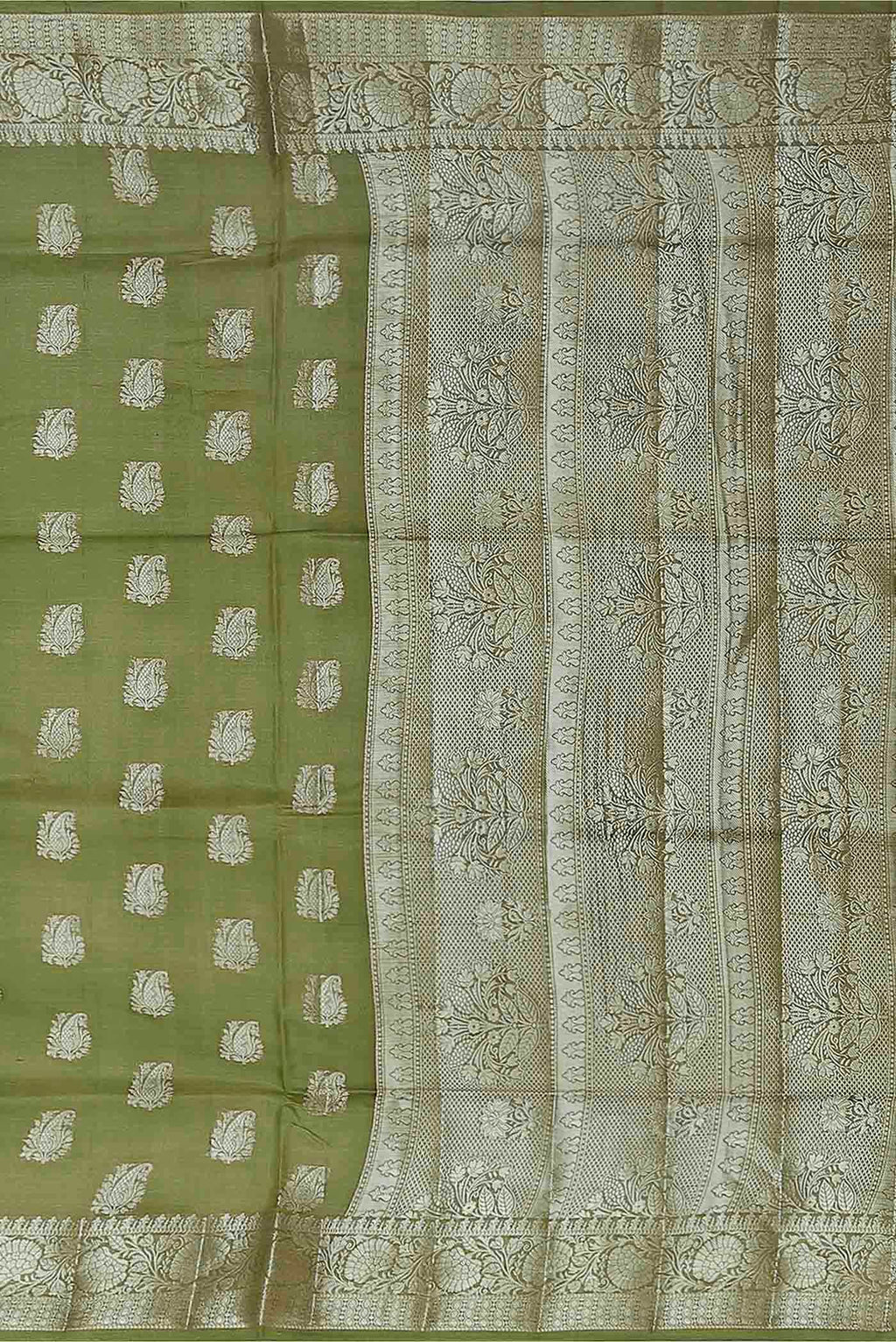 Green Banarasi Tussar Silk Saree