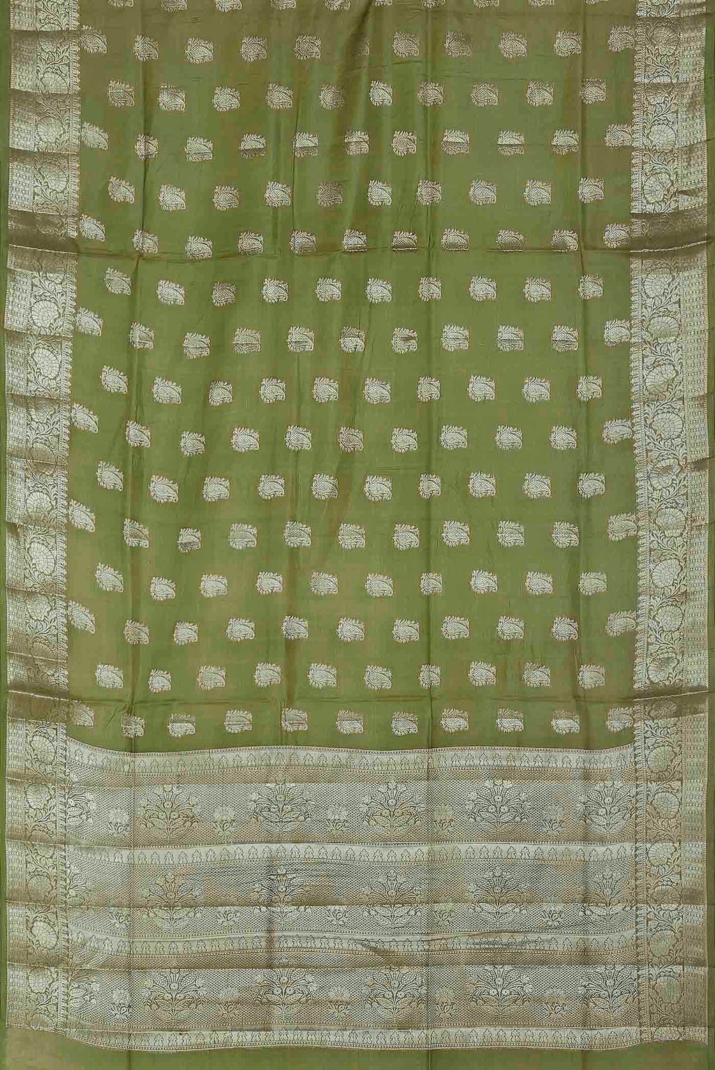 Green Banarasi Tussar Silk Saree