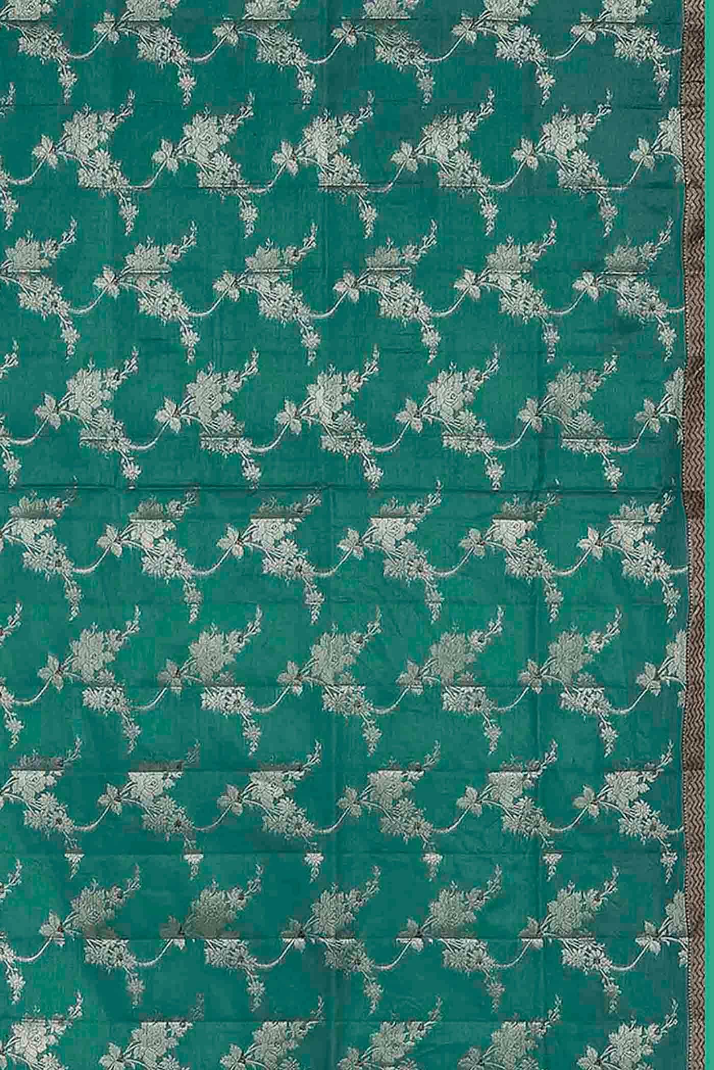 Green Banarasi Raw Silk Saree