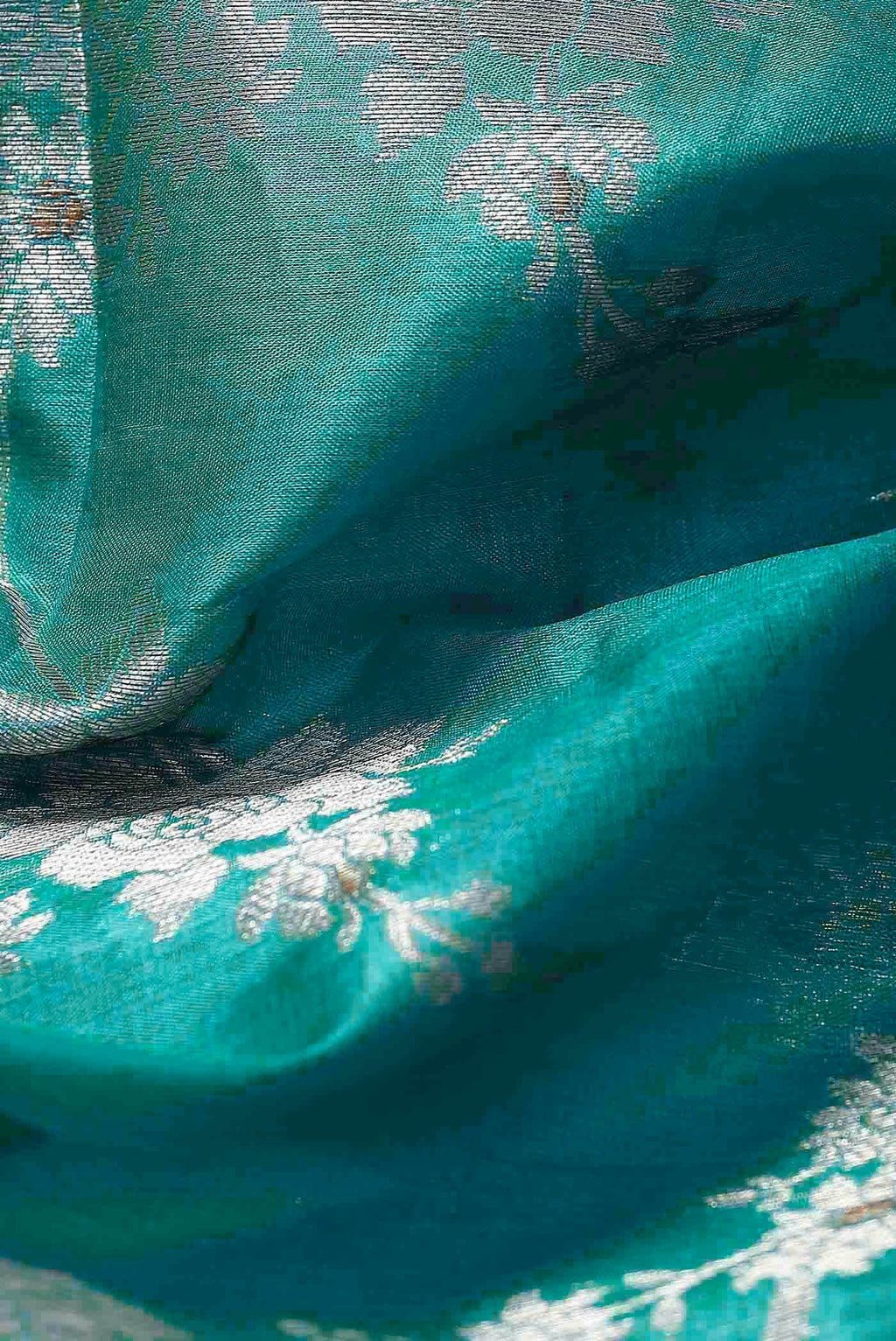 Green Banarasi Raw Silk Saree
