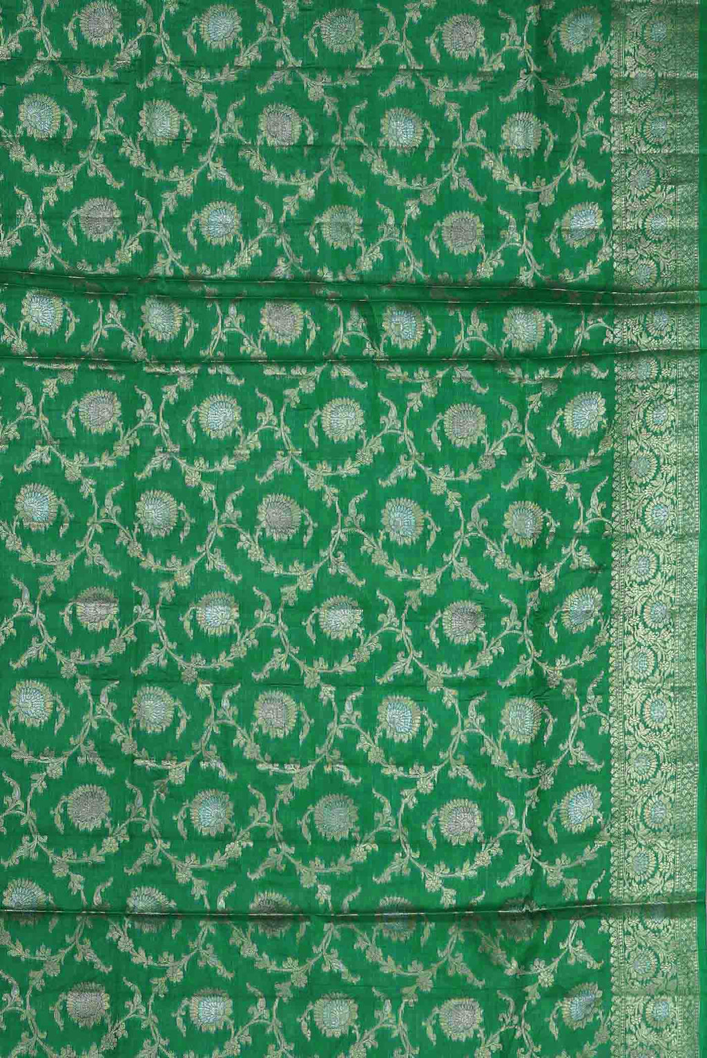 Green Banarasi Tussar Silk Saree