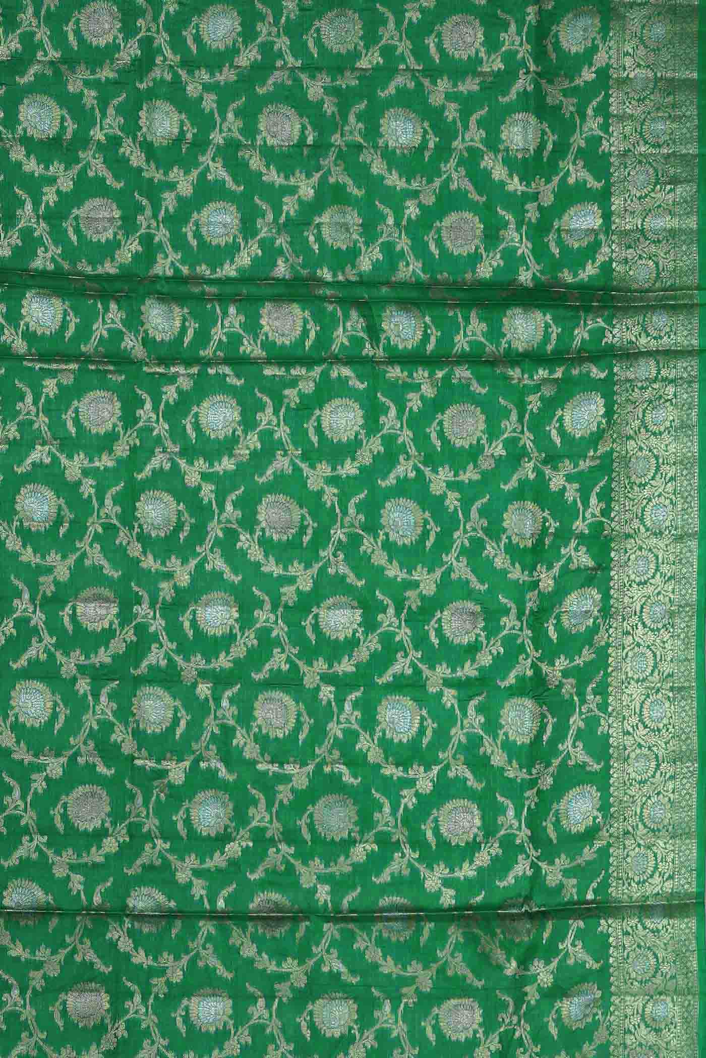 Green Banarasi Tussar Silk Saree