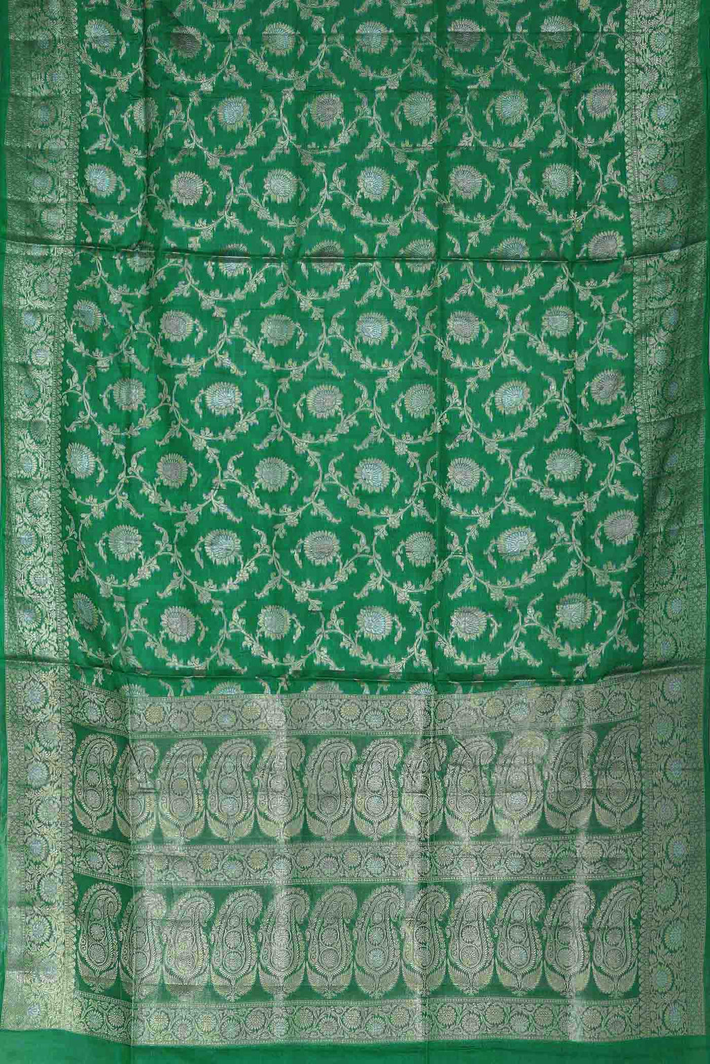 Green Banarasi Tussar Silk Saree