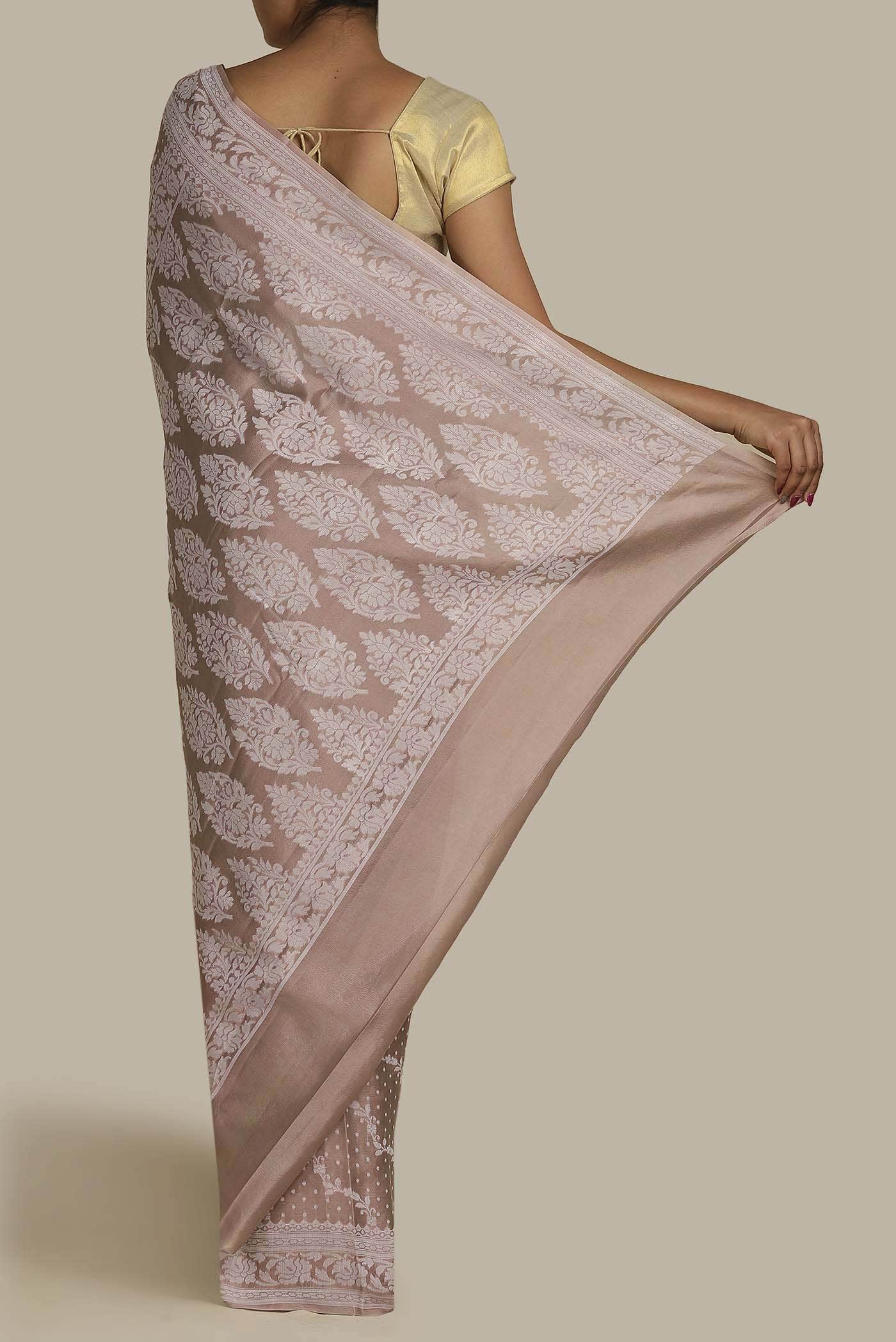 Beige Banarasi Georgette Saree