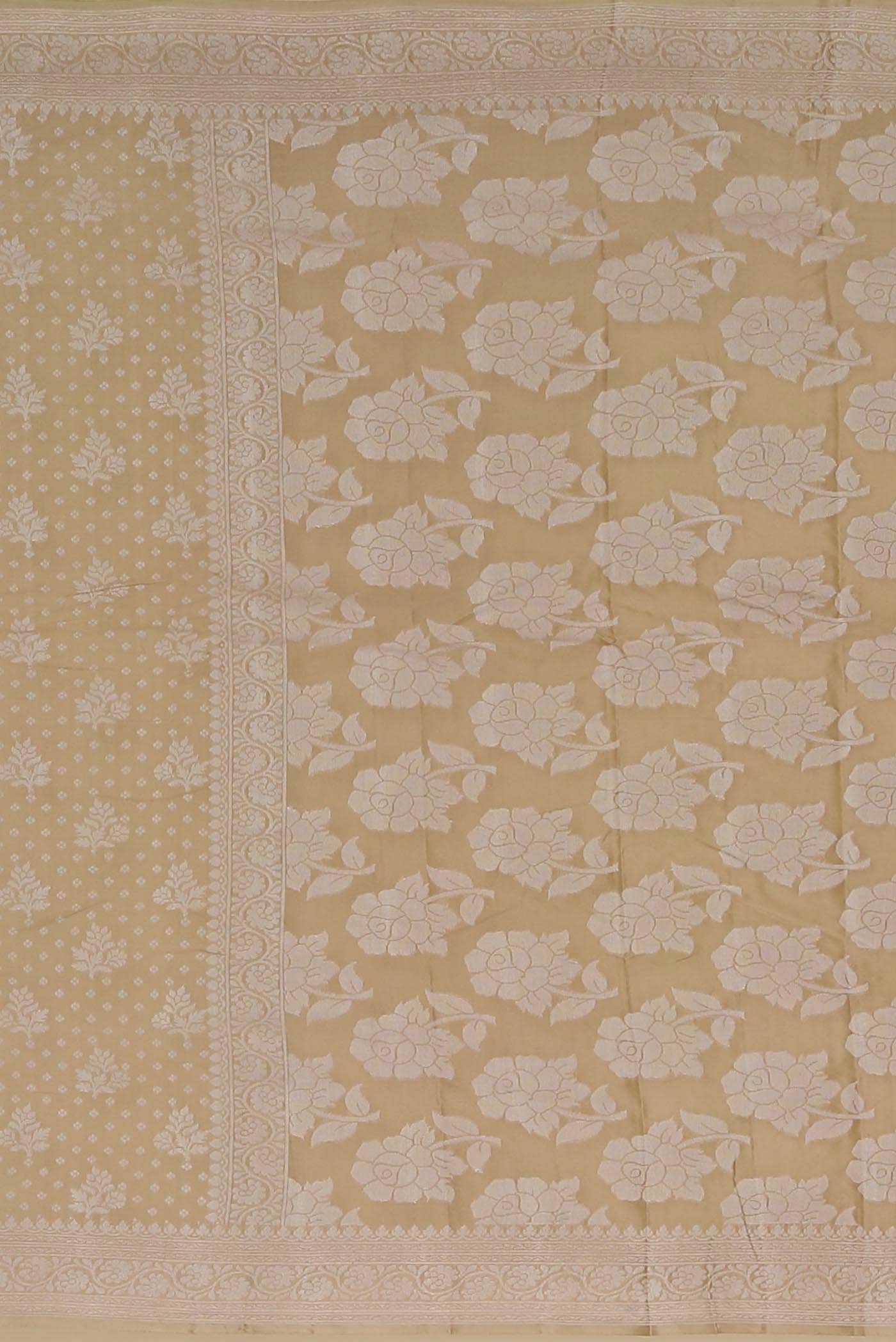 Beige Banarasi Georgette Saree