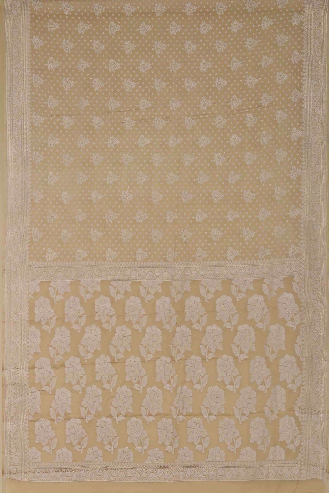 Beige Banarasi Georgette Saree