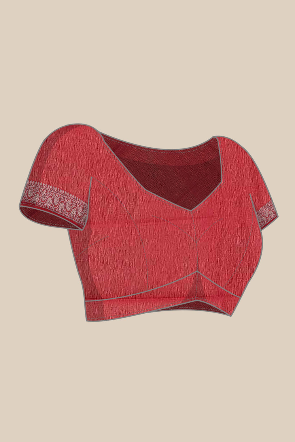 Red Banarasi Raw Silk Saree