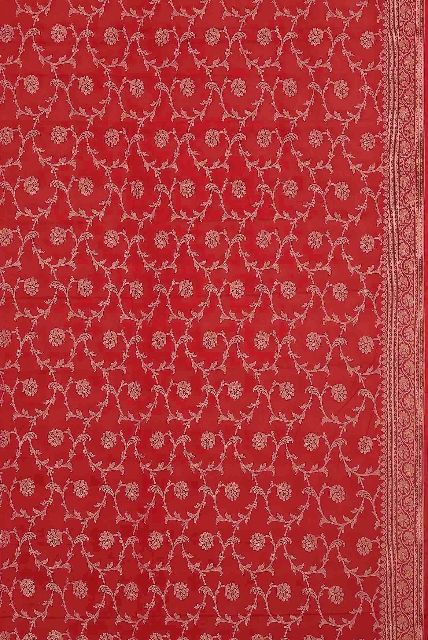 Red Banarasi Raw Silk Saree