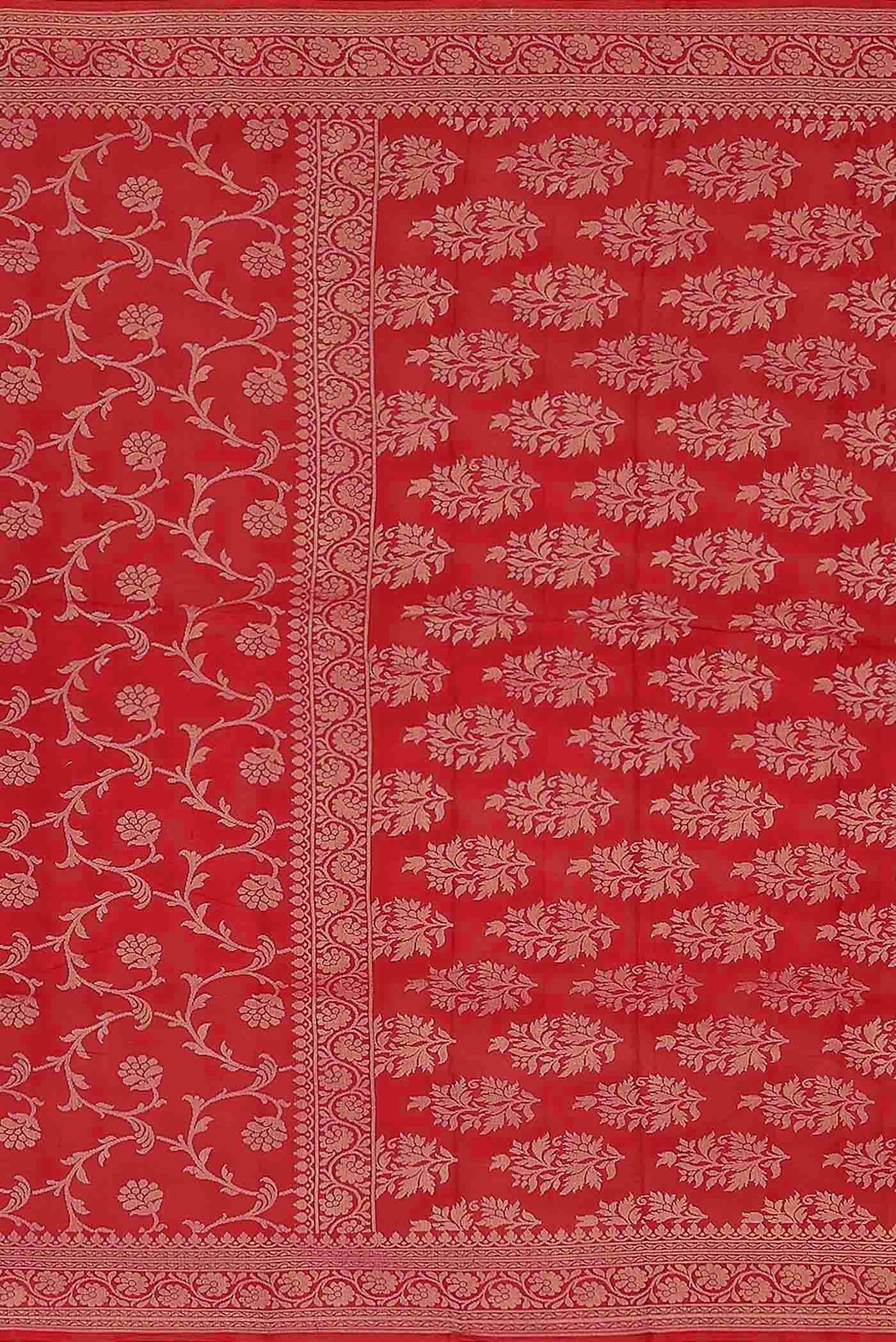Red Banarasi Raw Silk Saree