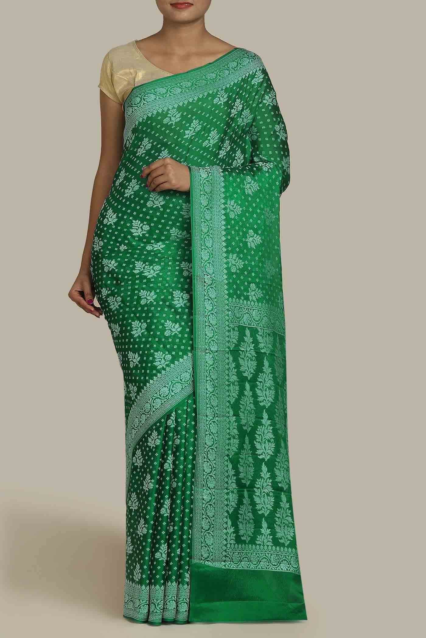 Green Banarasi Georgette Saree