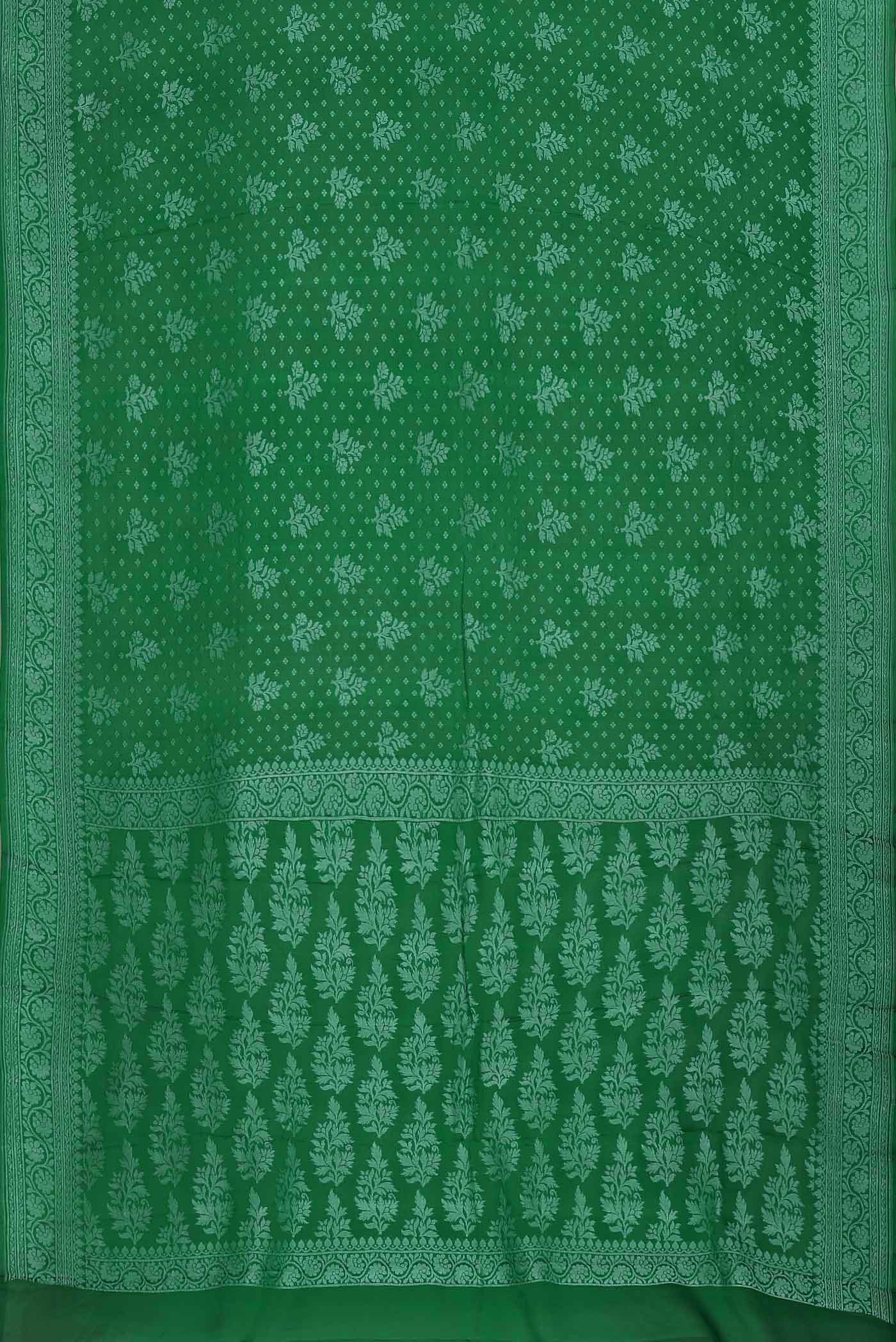 Green Banarasi Georgette Saree