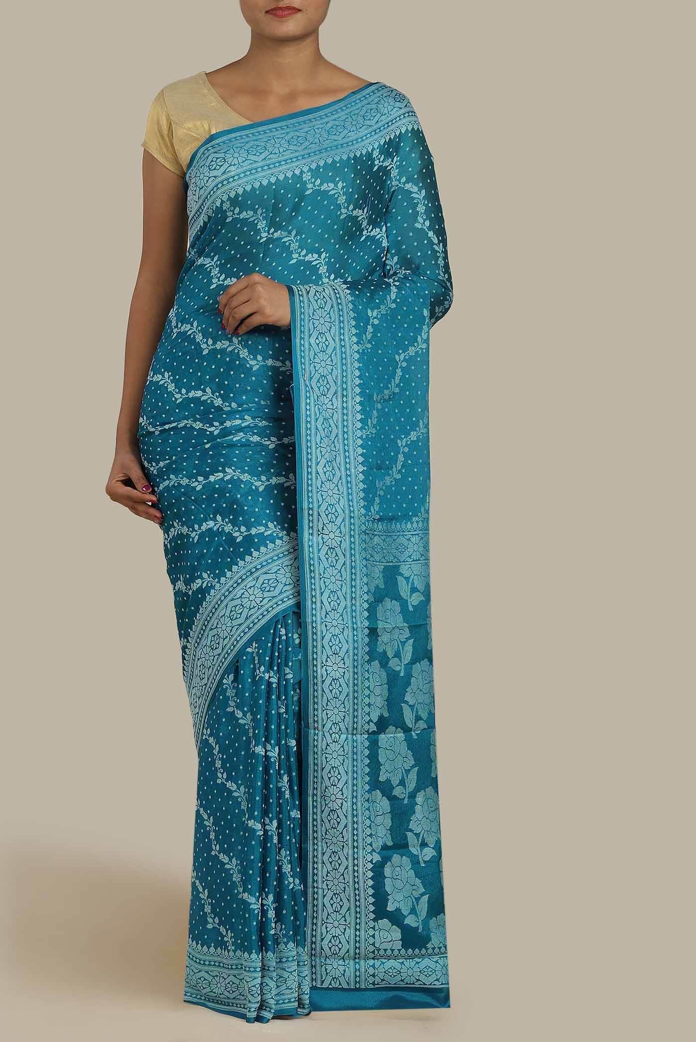 Blue Banarasi Georgette Saree