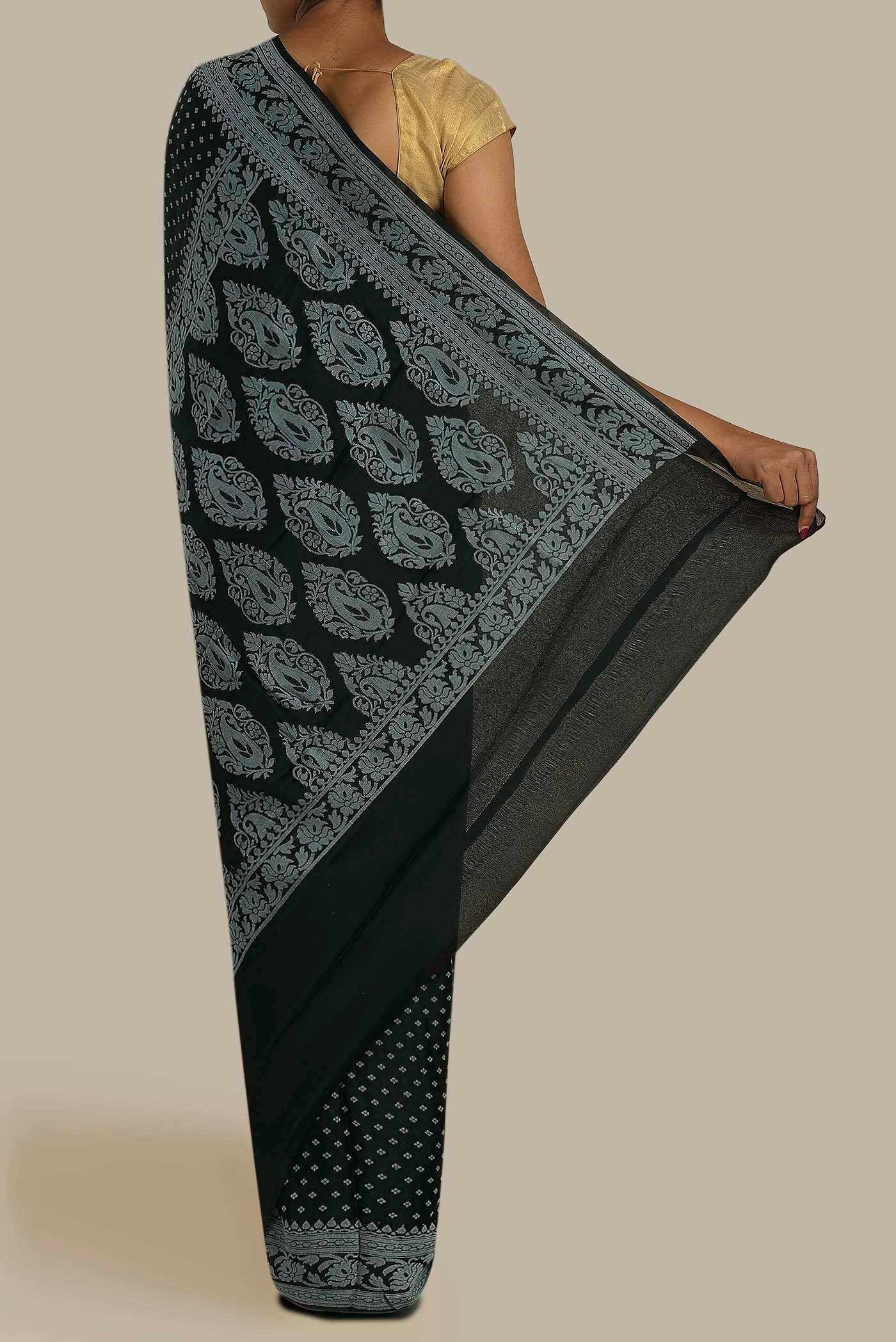 Black Banarasi Georgette Saree