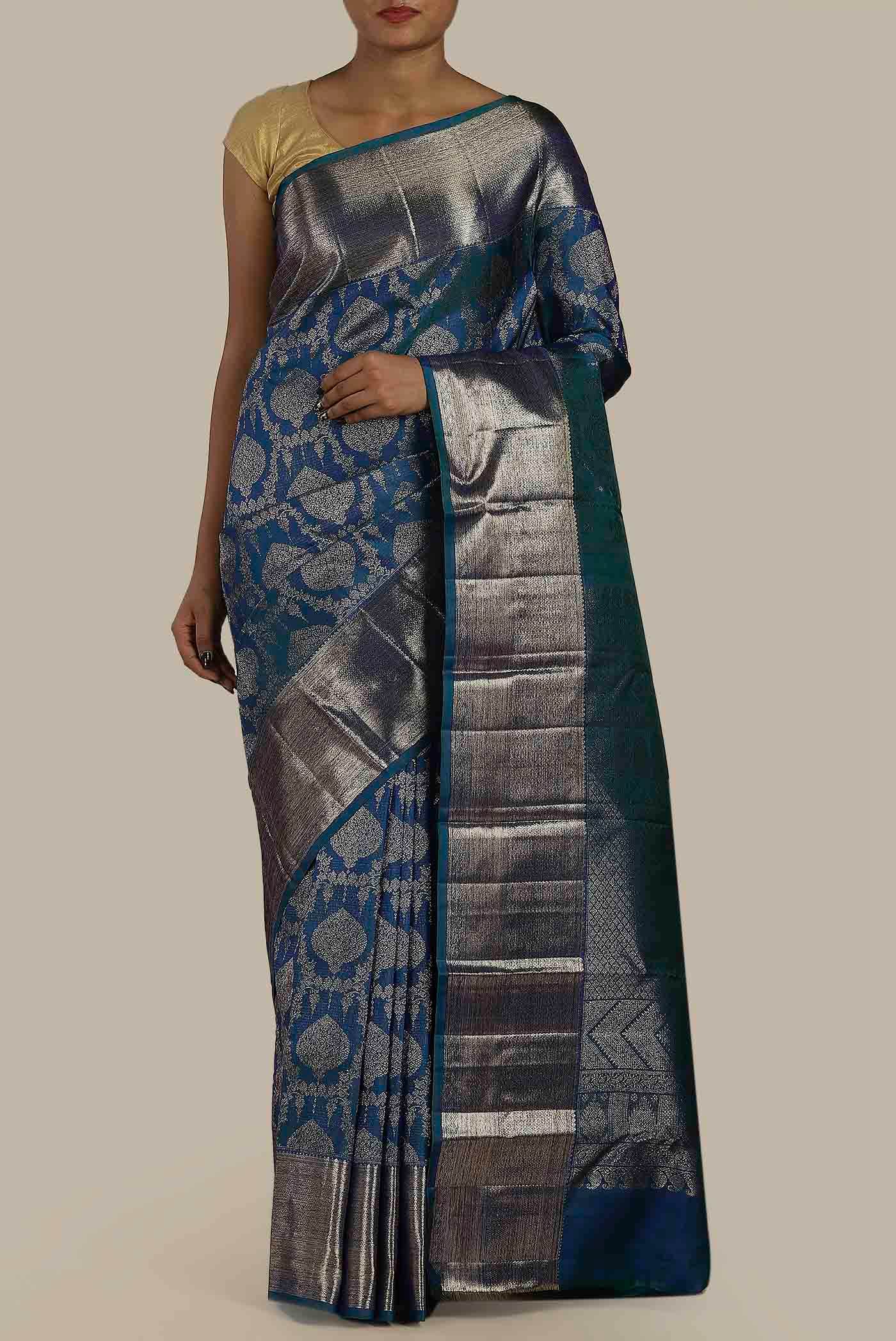 Blue Kanchipuram Silk Saree