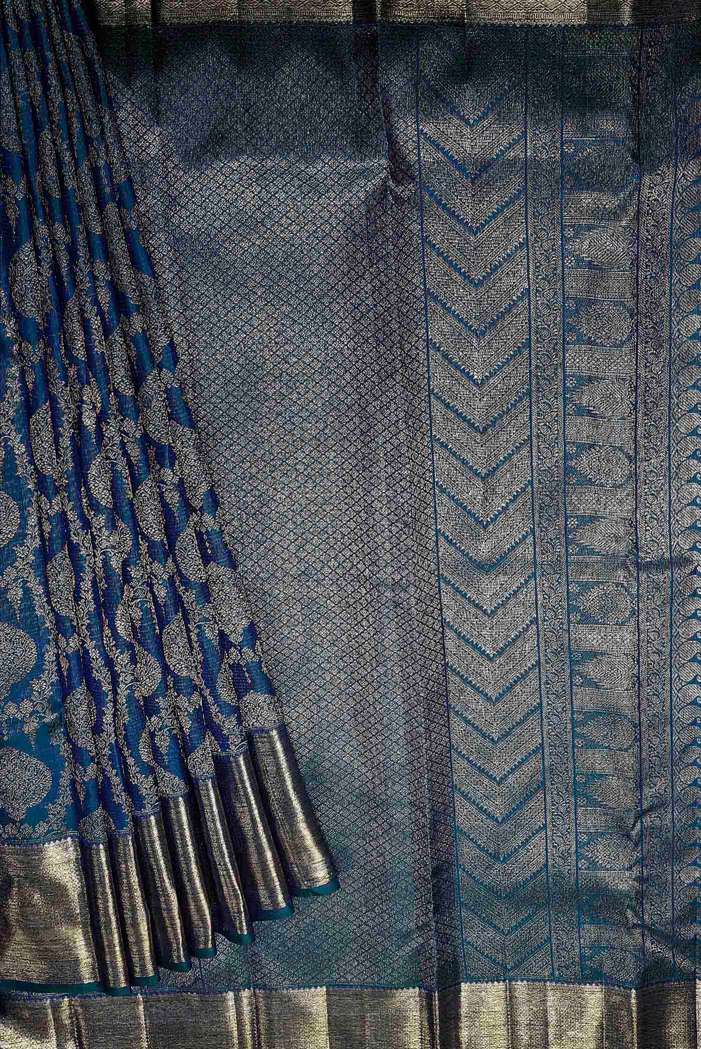 Blue Kanchipuram Silk Saree