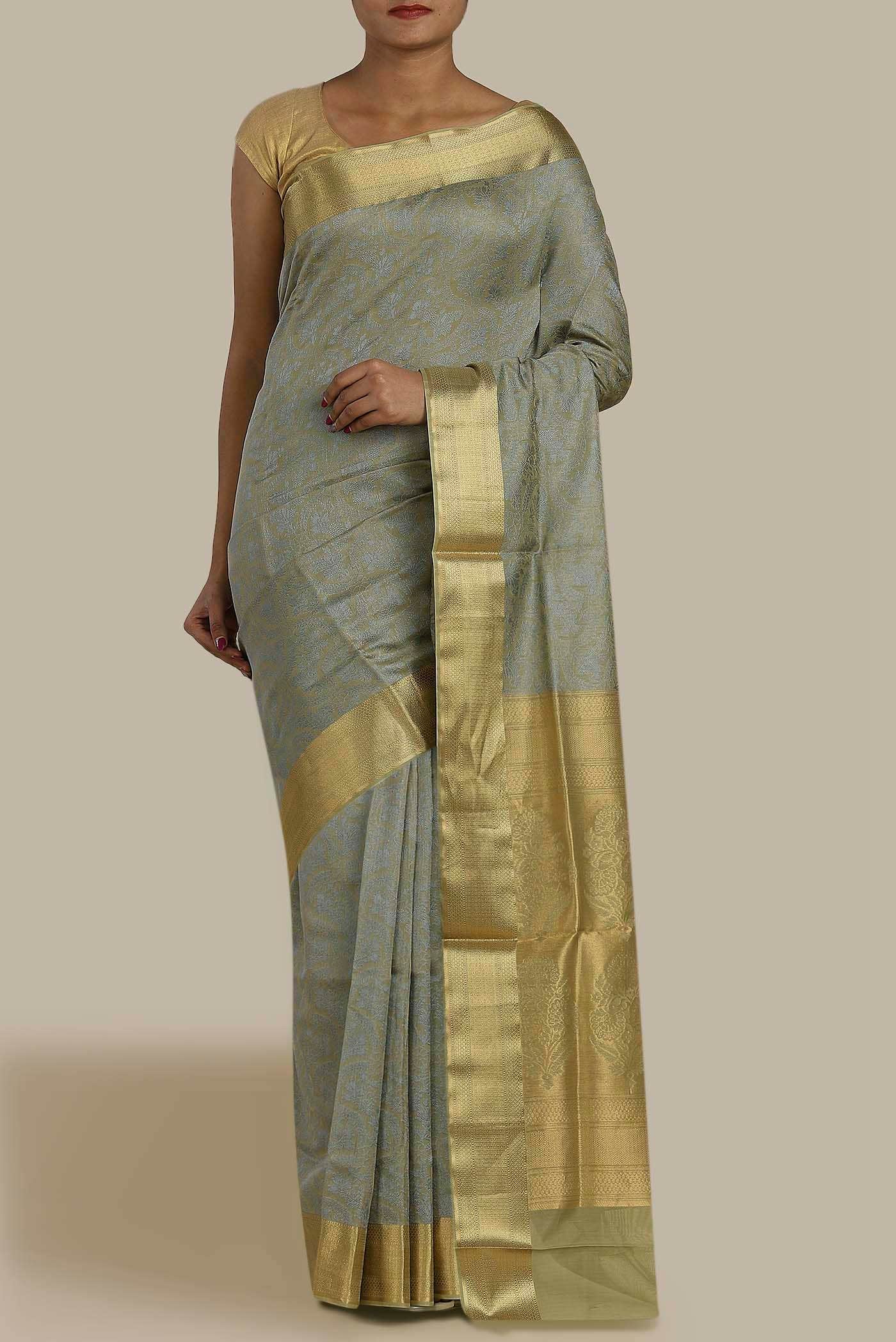 Blue Silk Cotton Saree